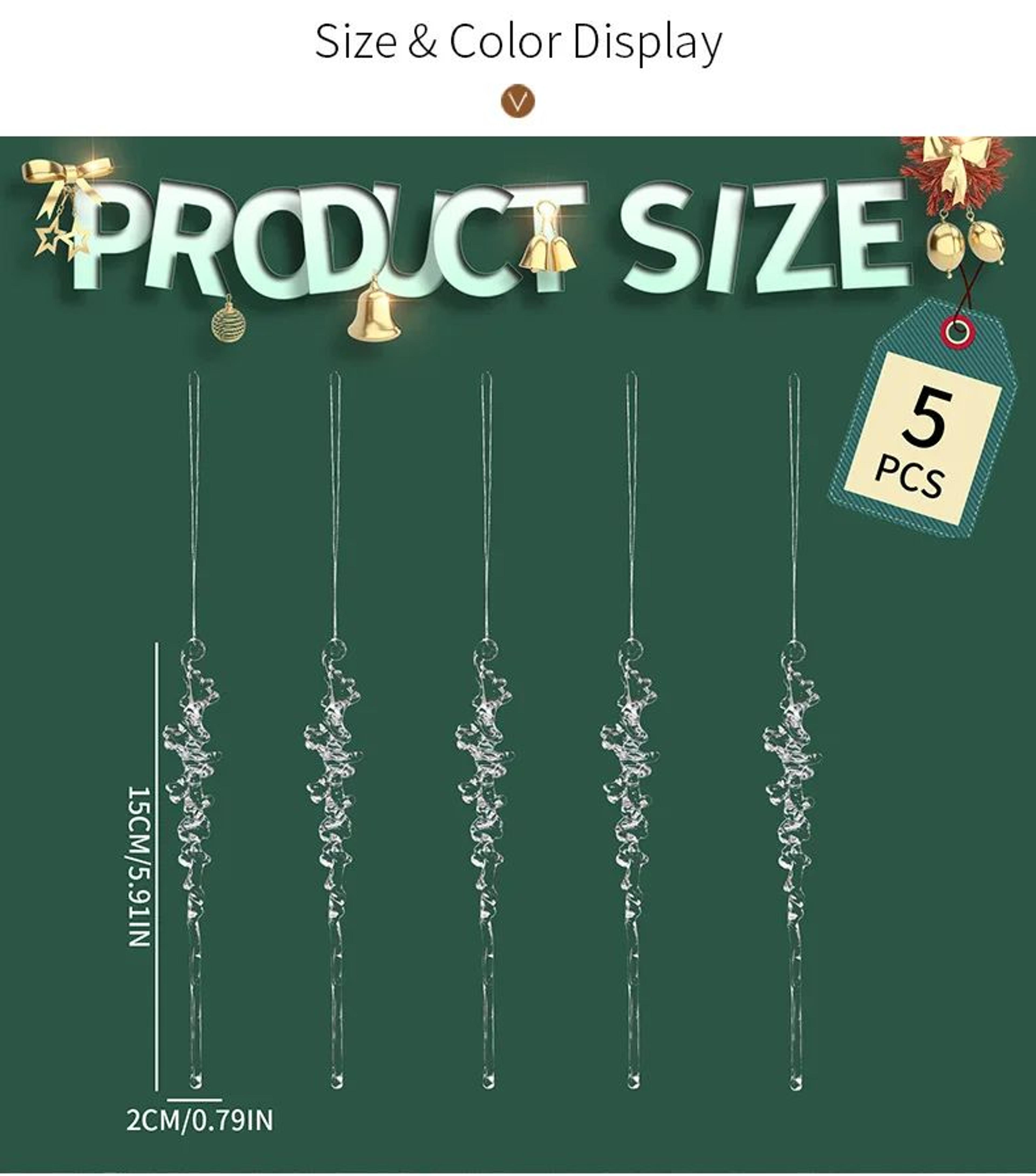 Elegant Acrylic Icicle Christmas Tree Ornaments Set 2