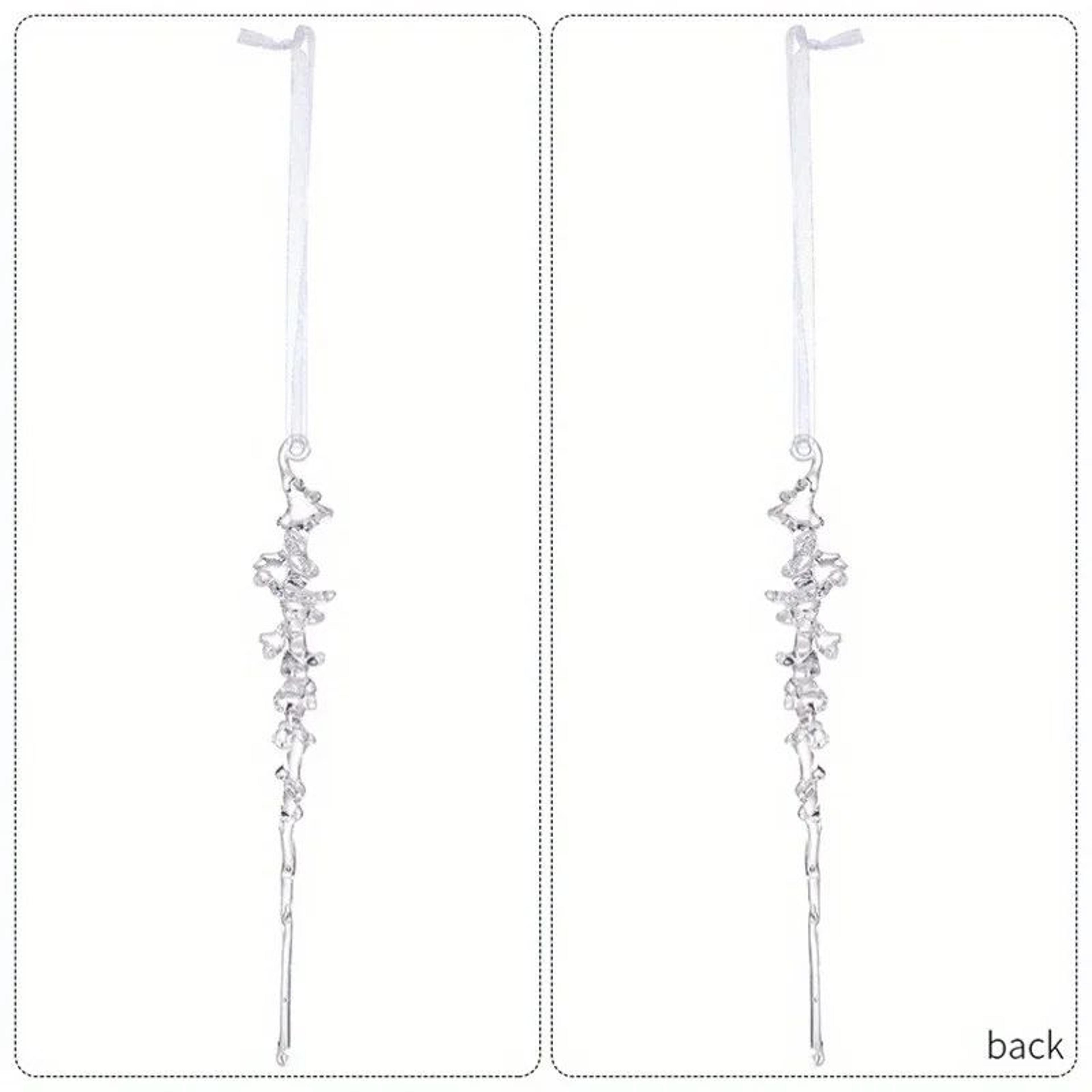 Elegant Acrylic Icicle Christmas Tree Ornaments Set 6