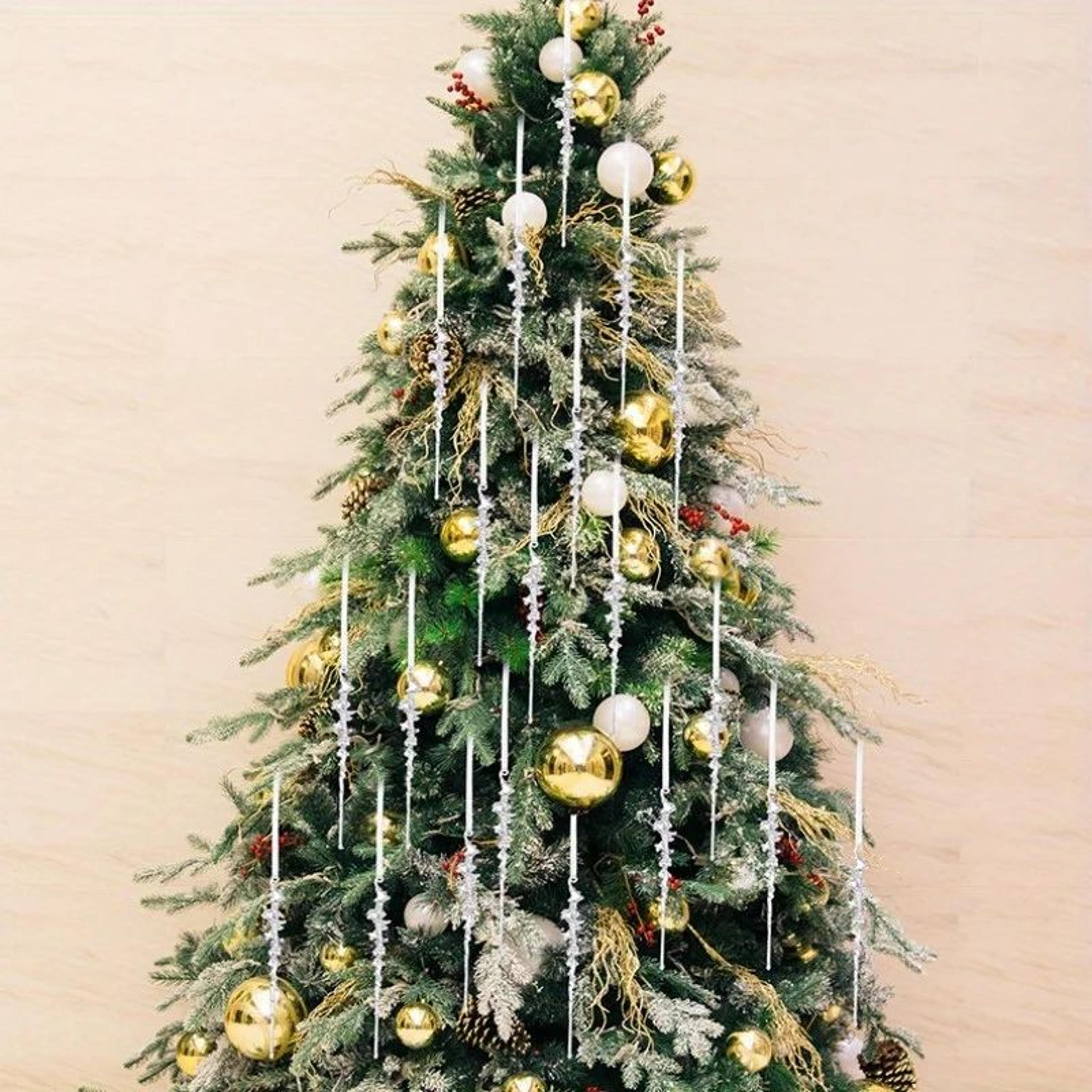Elegant Acrylic Icicle Christmas Tree Ornaments Set 8