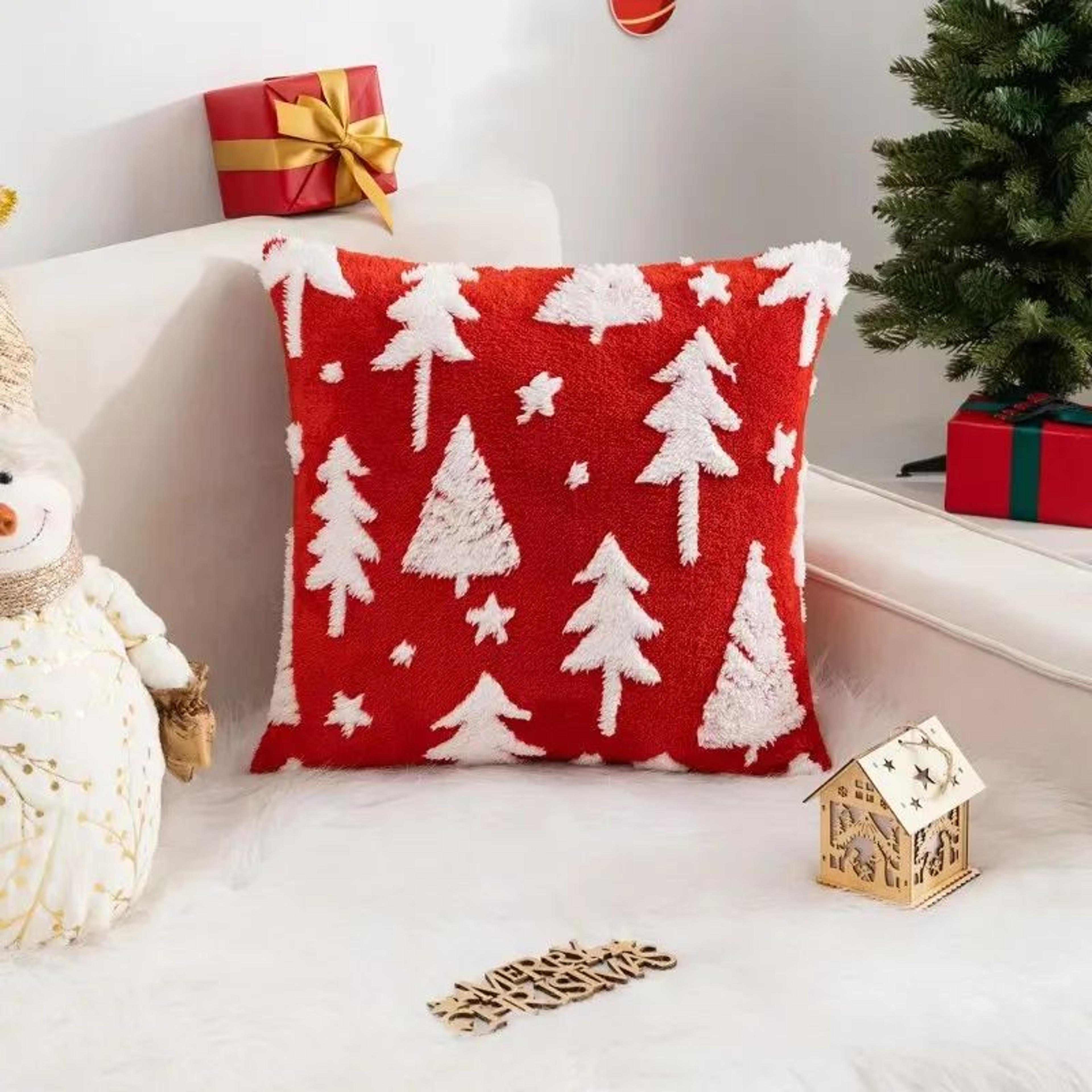 3D Christmas Reindeer Tree Pillow Cover 4