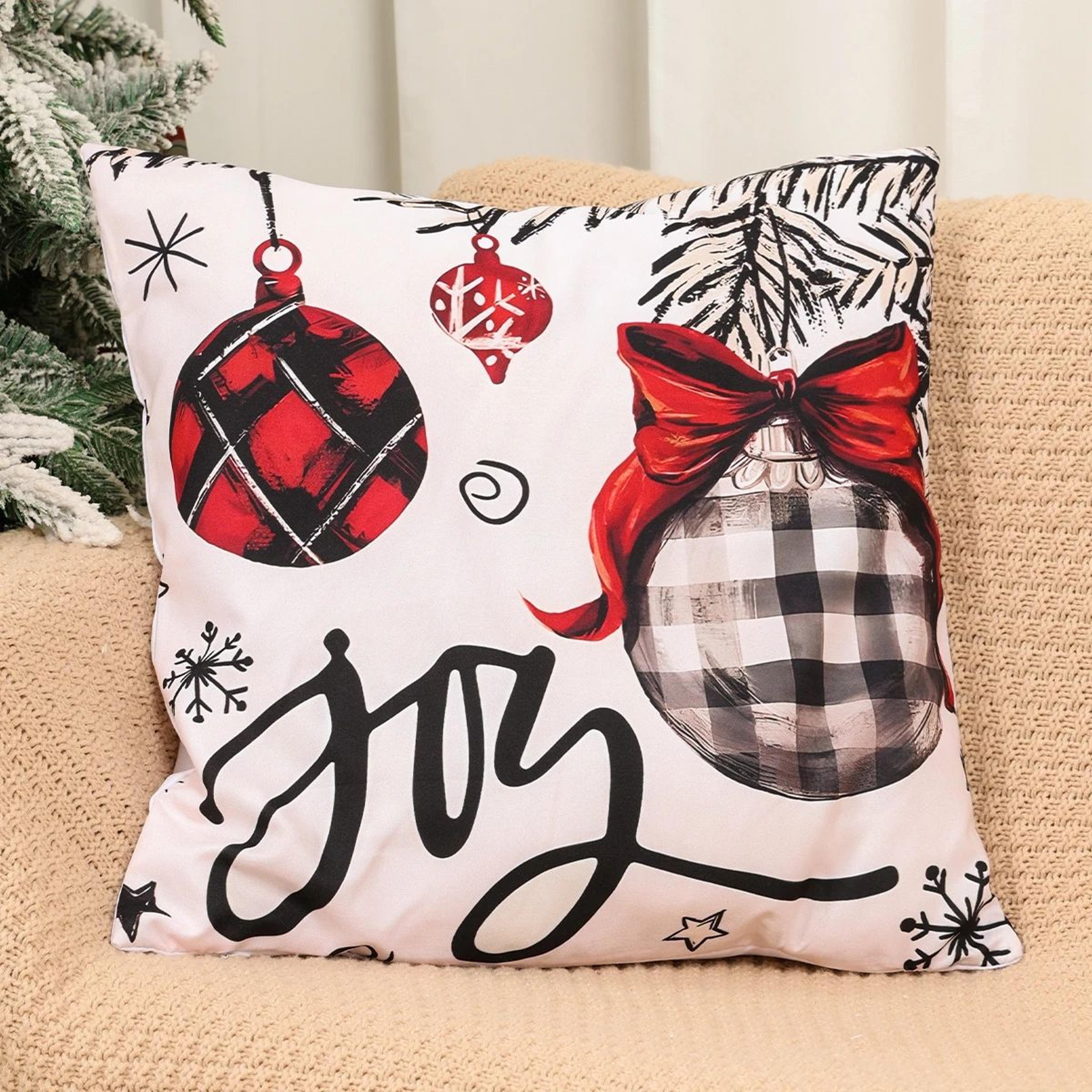 Merry Christmas Decorative Pillow Cover Set 4pcs 2