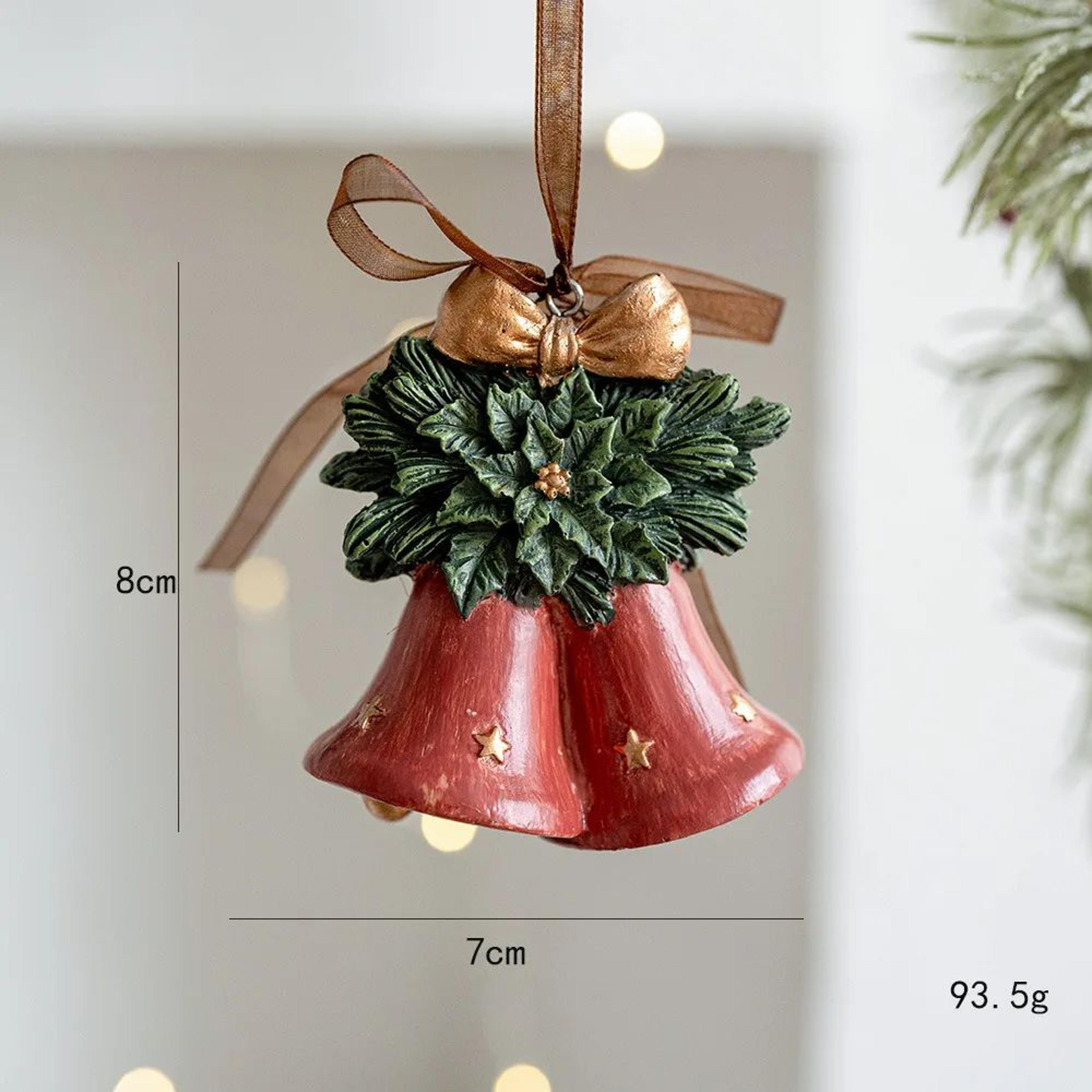 Retro 3D Christmas Tree Bell Resin Ornament 15