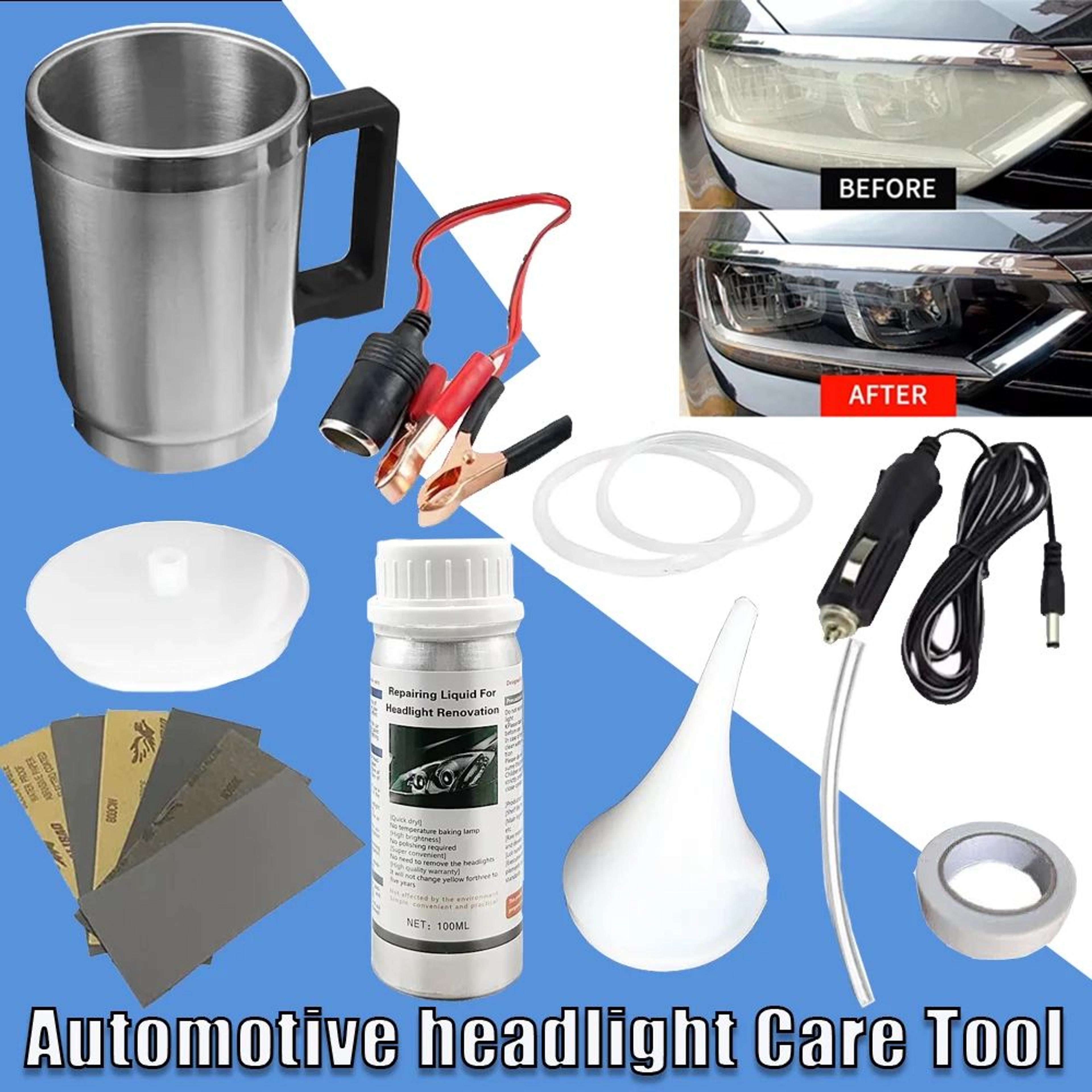car headlight restoration kit with heating cup headlamp polish tool