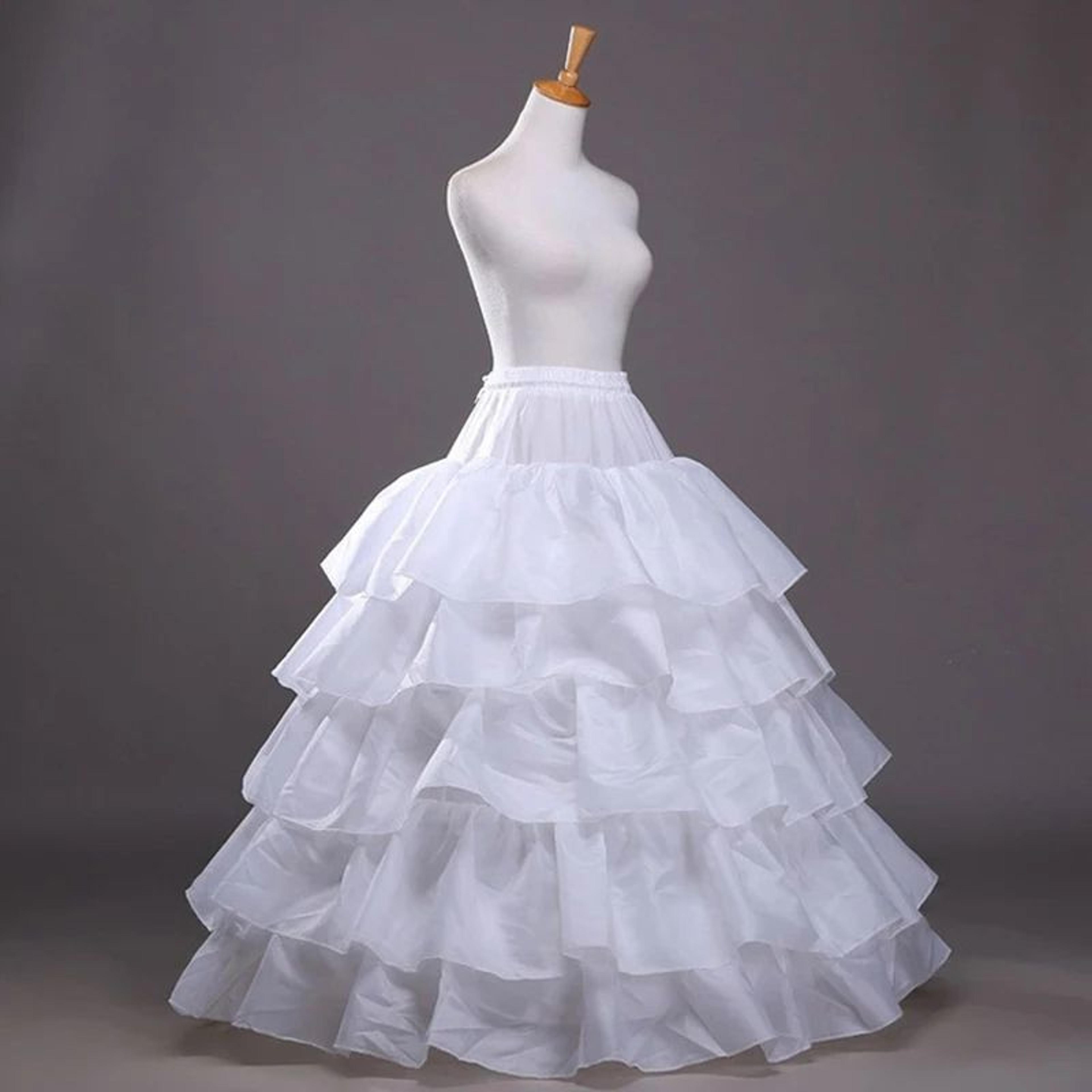 Long 4 Hoop Petticoat Crinoline Underskirt For Ball Gown Wedding Dress 3