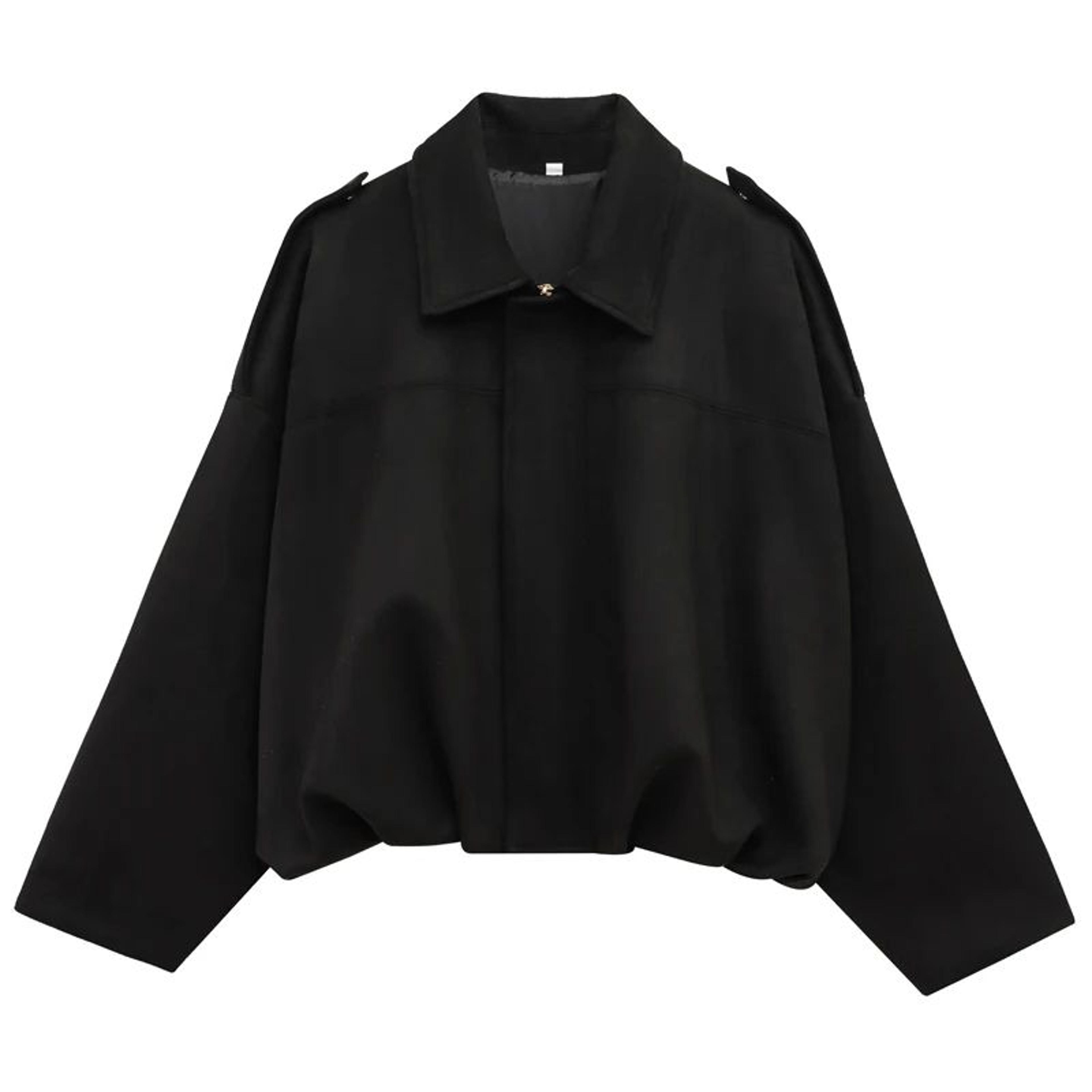 HXAO Cropped Suede Bomber Jacket Women Lapel Zipper Racing Coat 19
