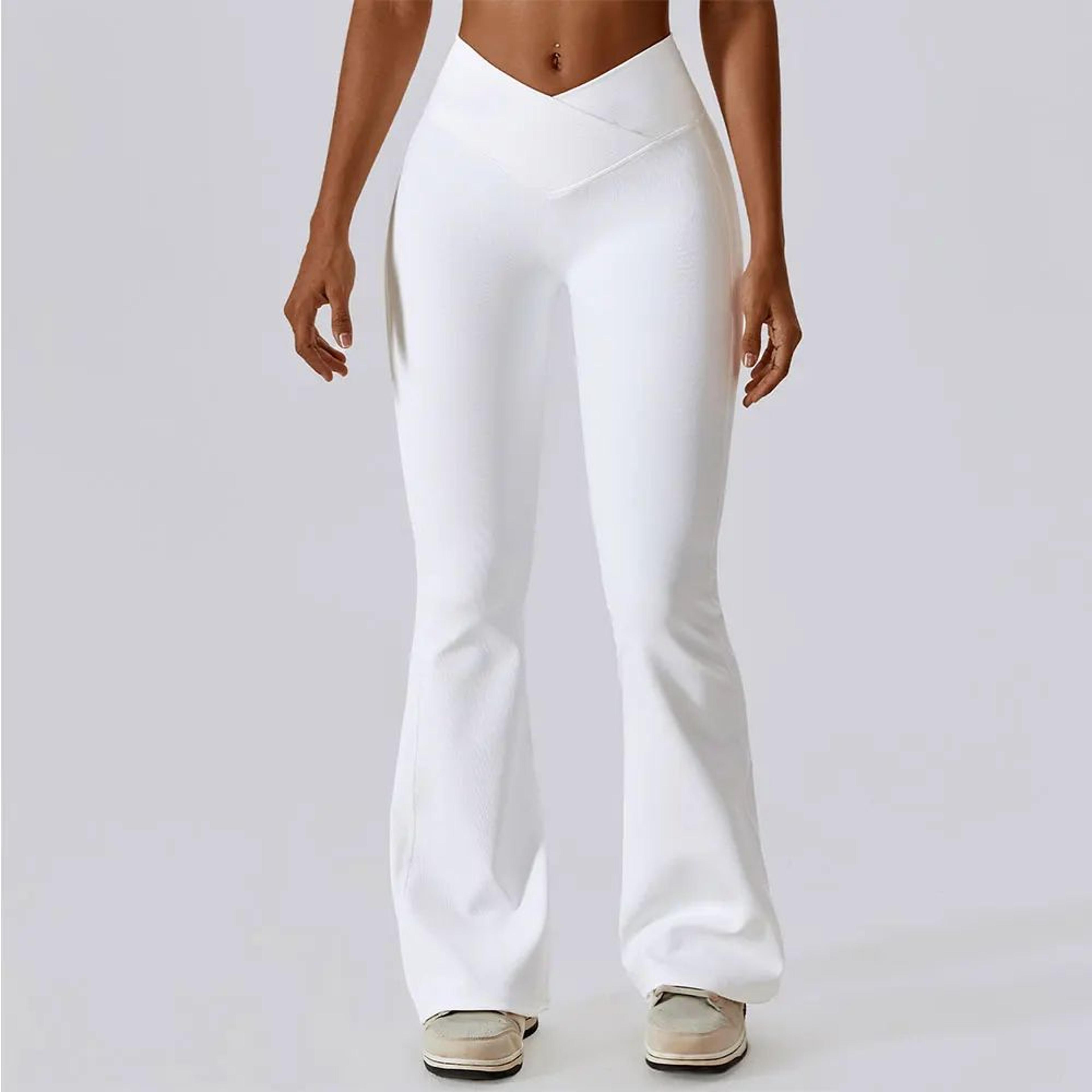 womens high waist flared yoga fitness leggings