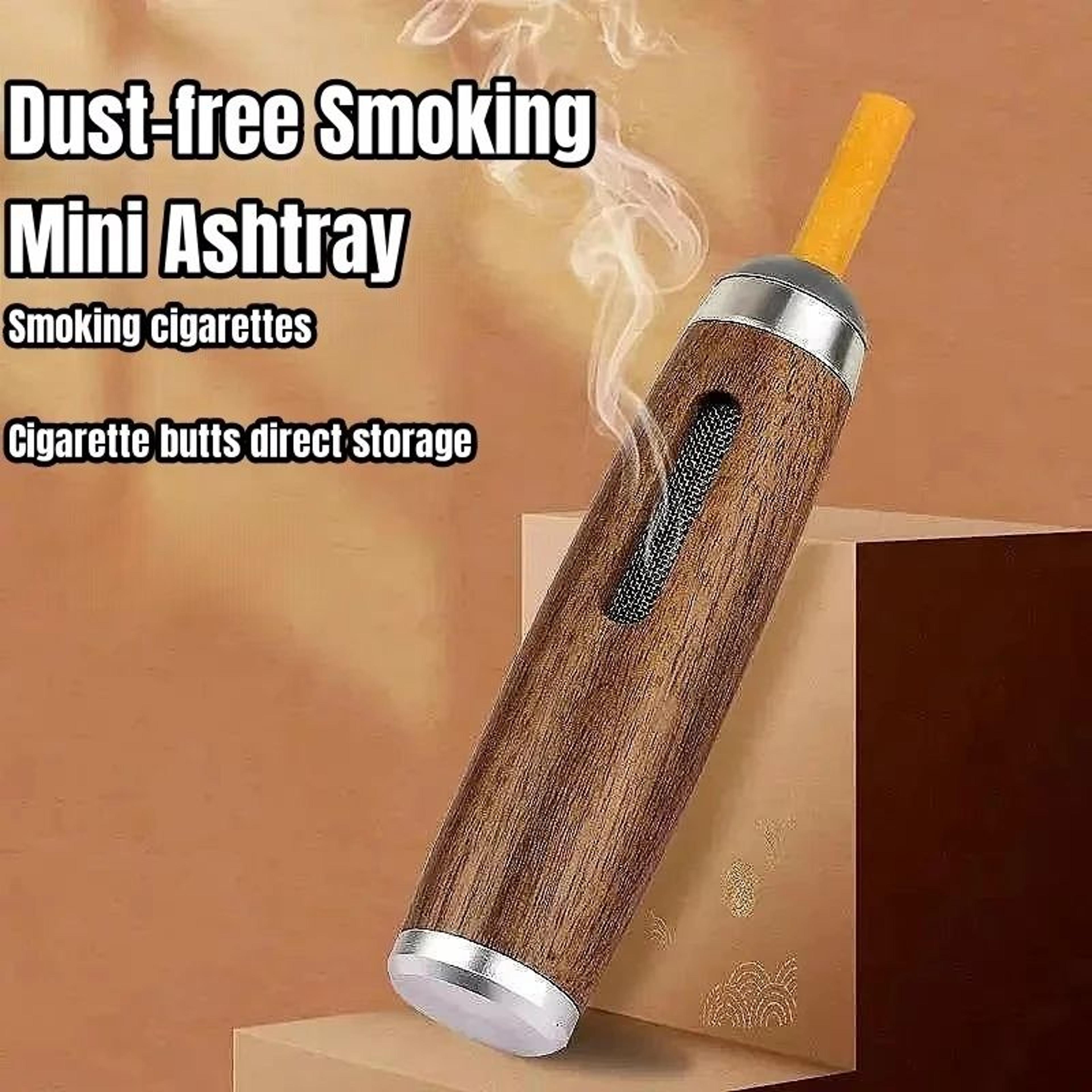 portable walnut wood car ashtray with filter