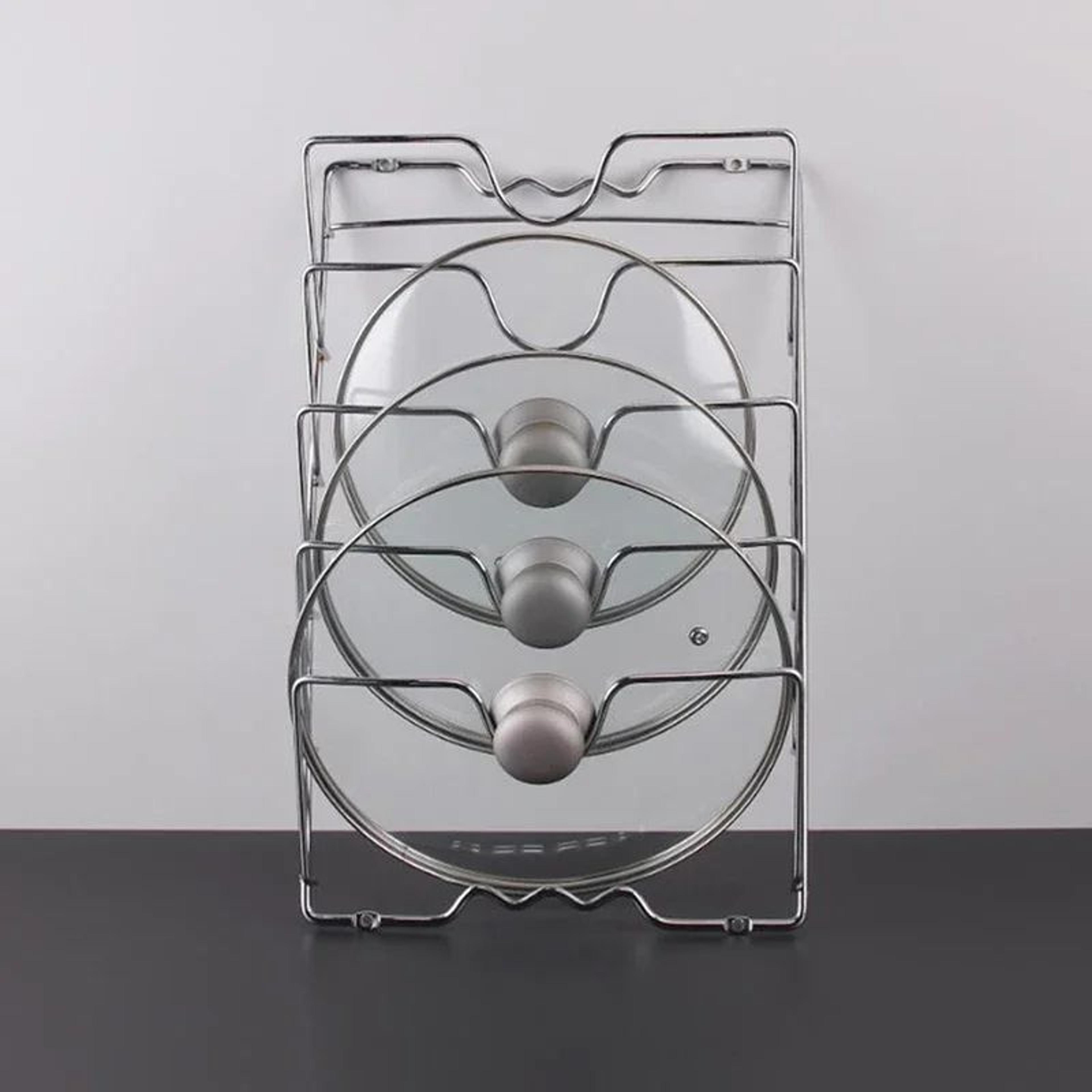 Wall Mounted Pot Lid Rack Five Layer Kitchen Organizer 6