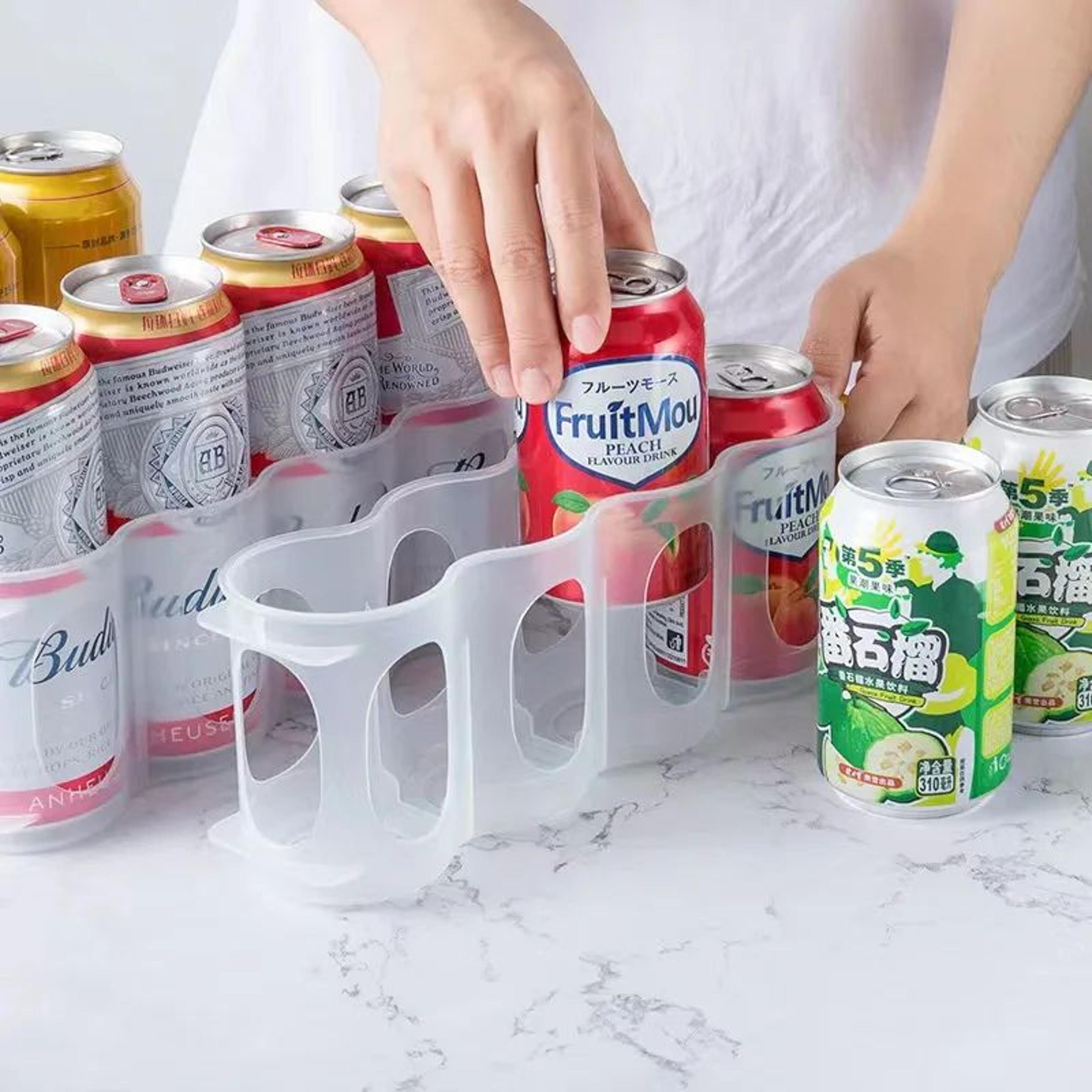 4 compartment beverage can organizer fridge storage rack