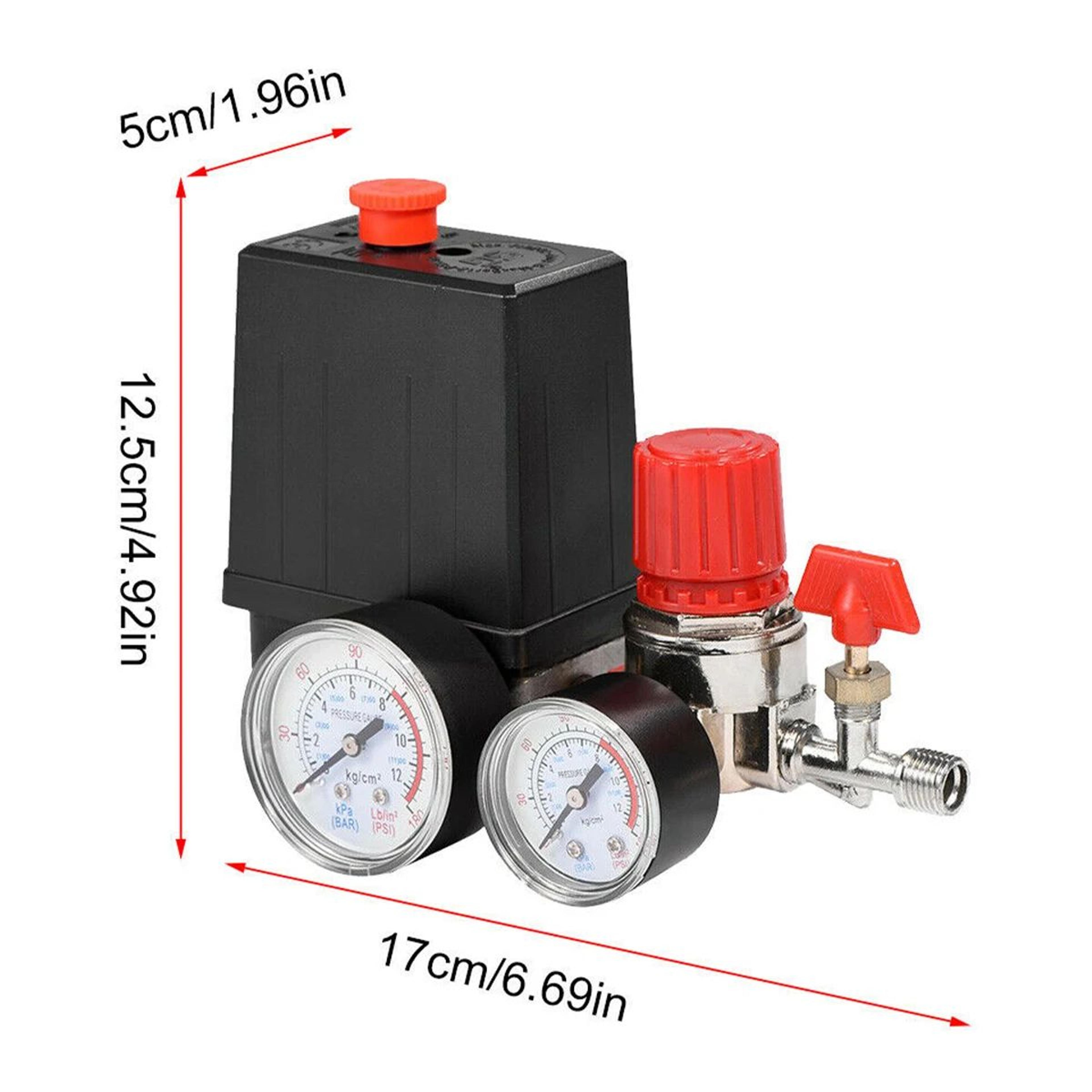 Air Compressor Pressure Switch 90 To 120 PSI Manifold Regulator Kit 5