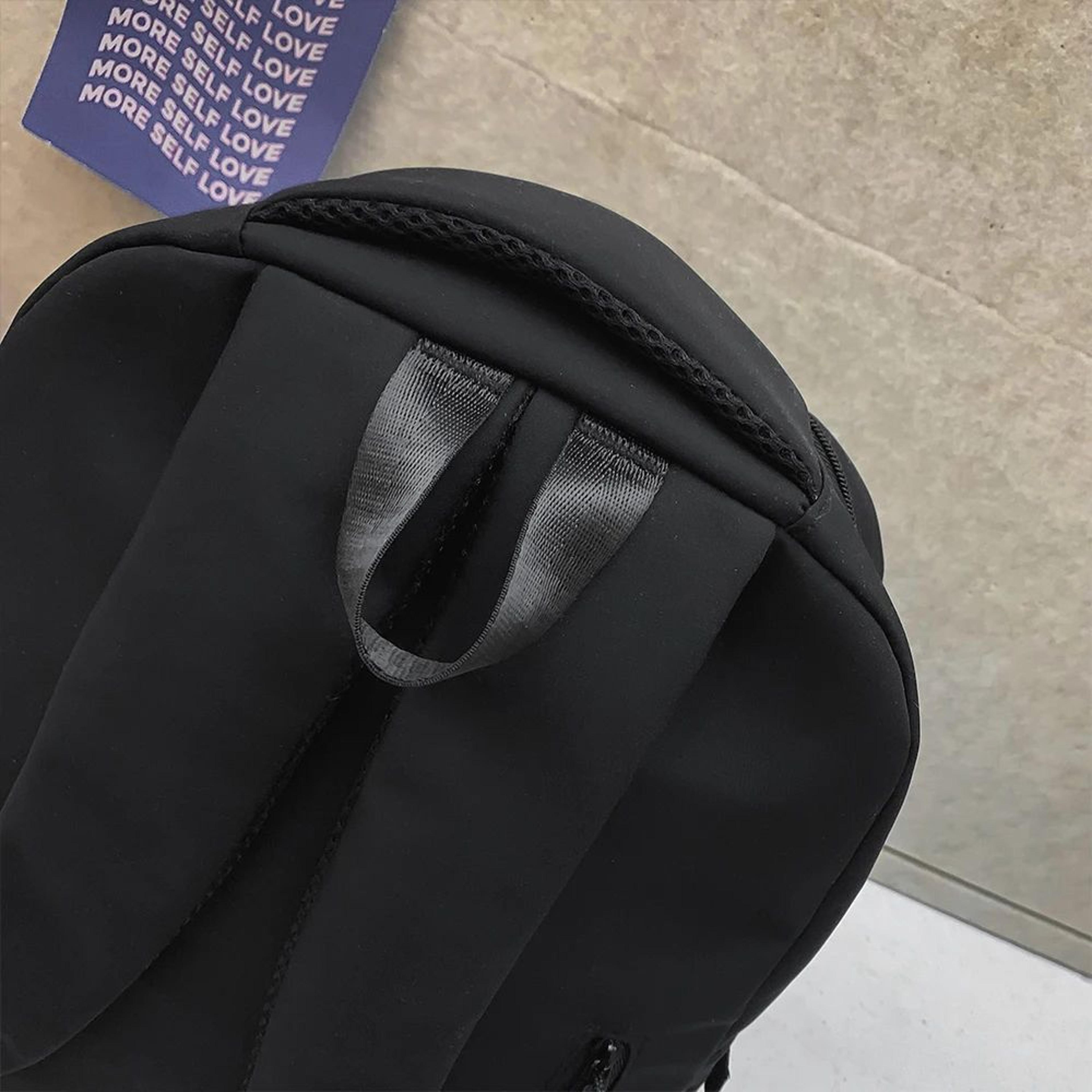 Large Capacity School Backpack Simple Black Travel Bag For Students 11