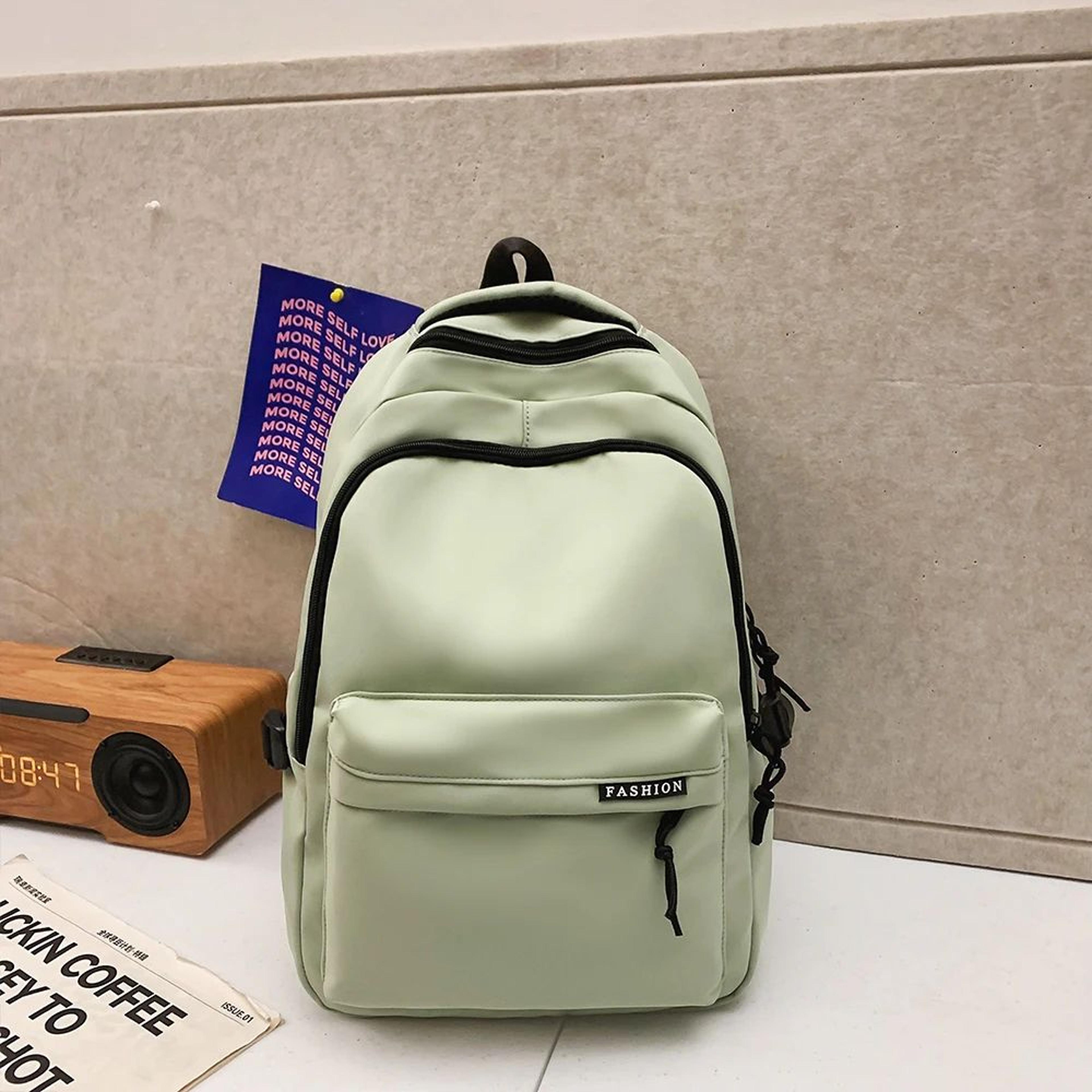 Large Capacity School Backpack Simple Black Travel Bag For Students 15
