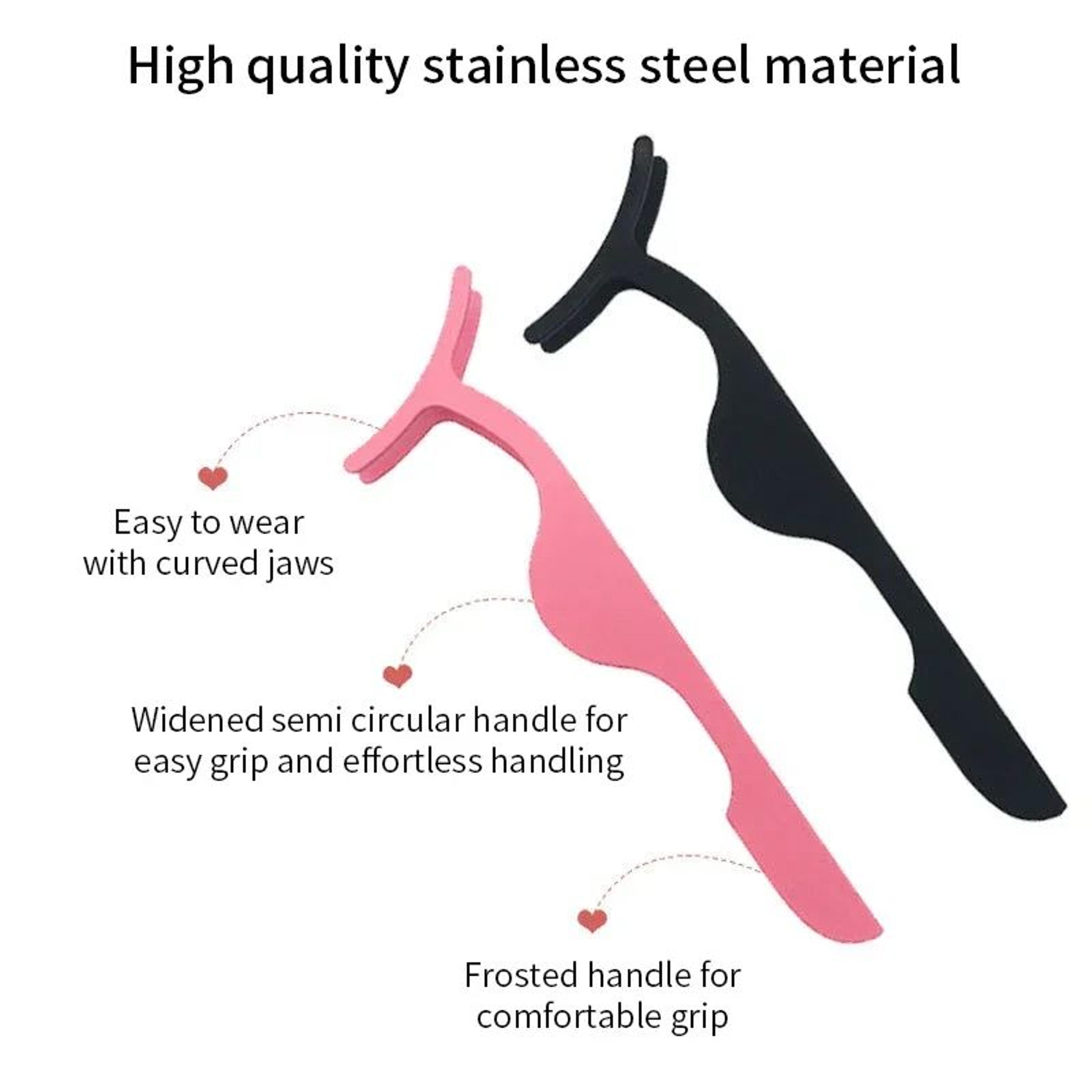 False Eyelash Applicator Tweezer Precision Lash Curler Makeup Tool 2