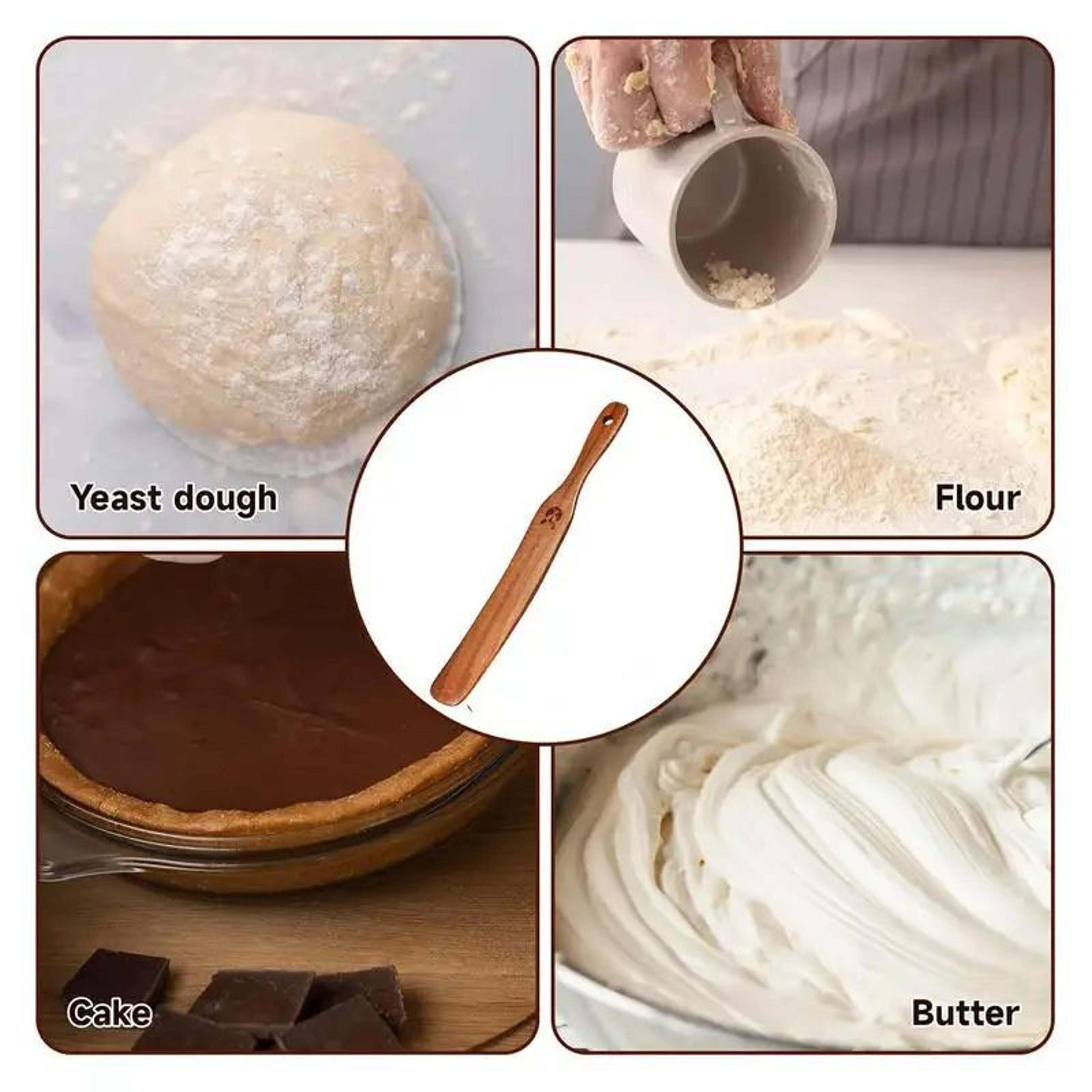 Wooden Sourdough Starter Stirring Spatula Mixing Tool 4