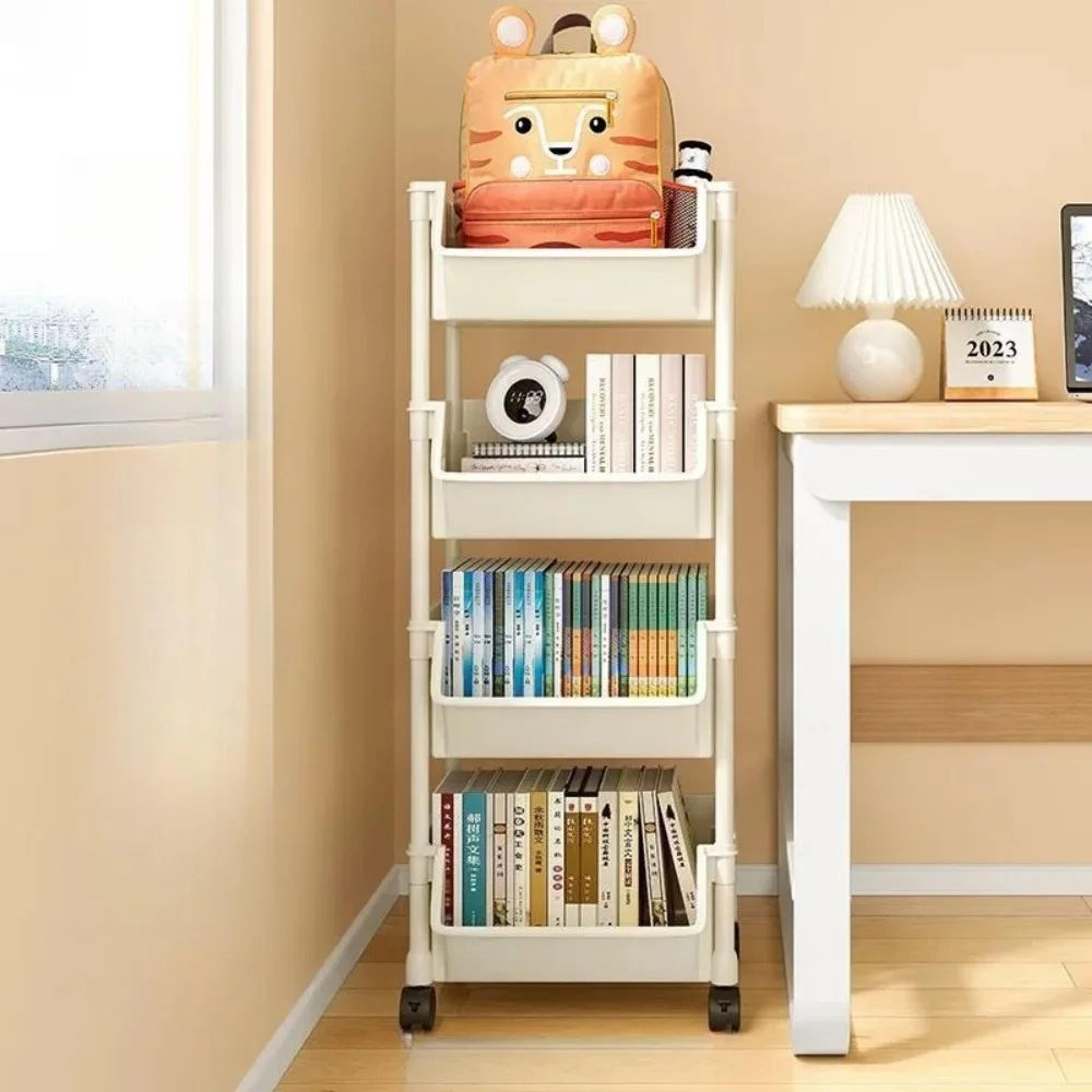 Multi Layer Storage Cart With Wheels Mobile Organizer Rack 1