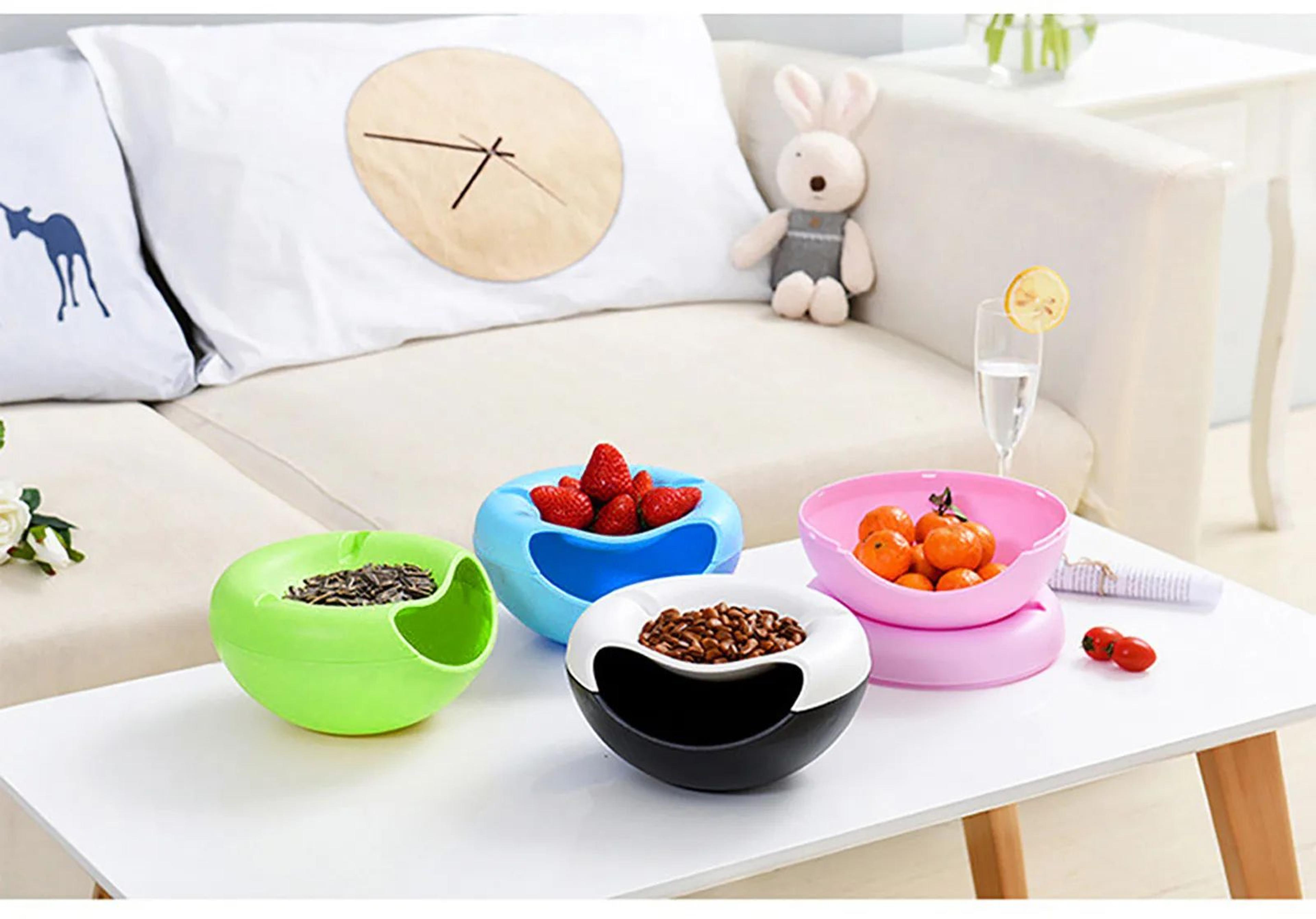 Double Layer Snack Bowl With Shell Storage Container 7