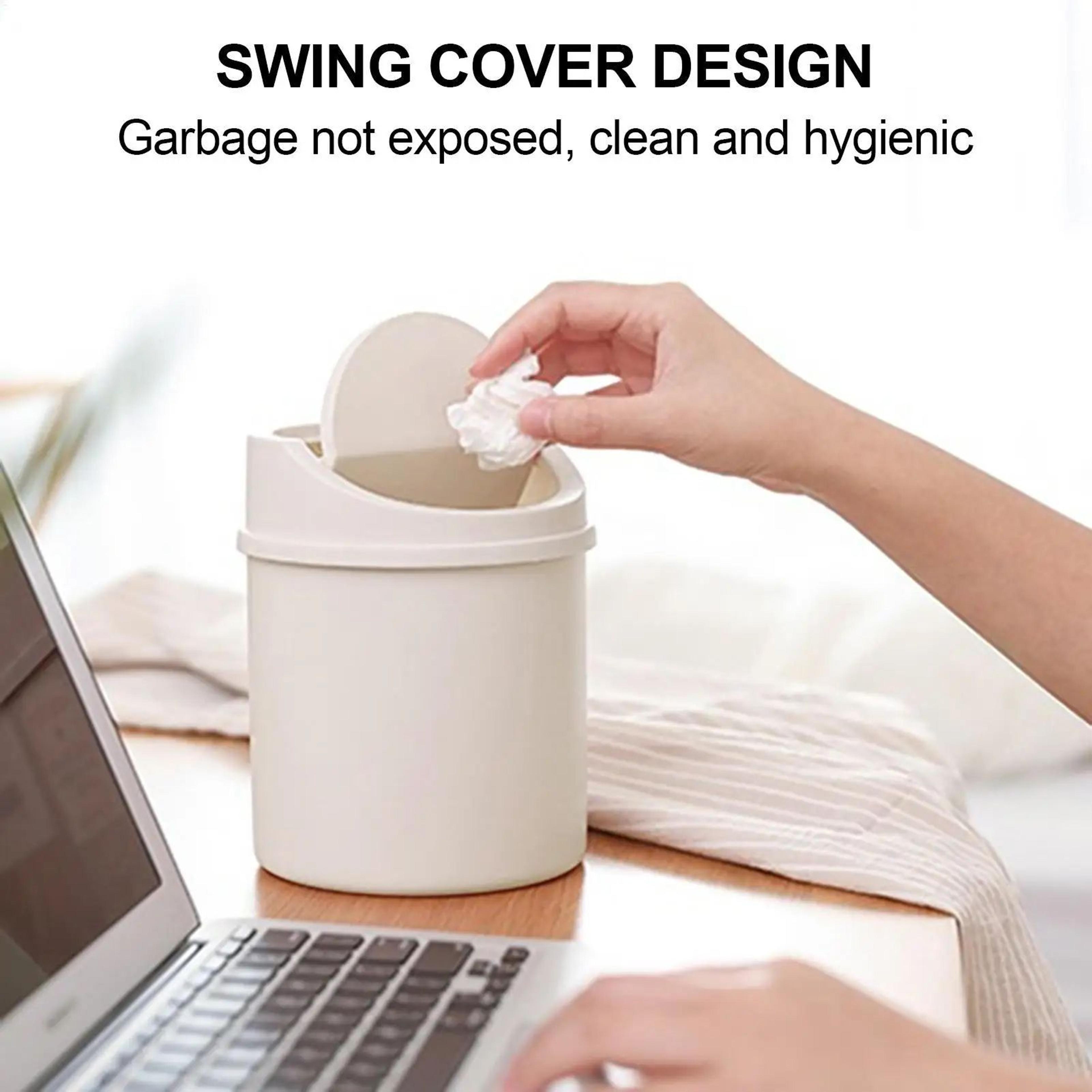 Mini Desktop Trash Can With Lid For Tabletop Use 6