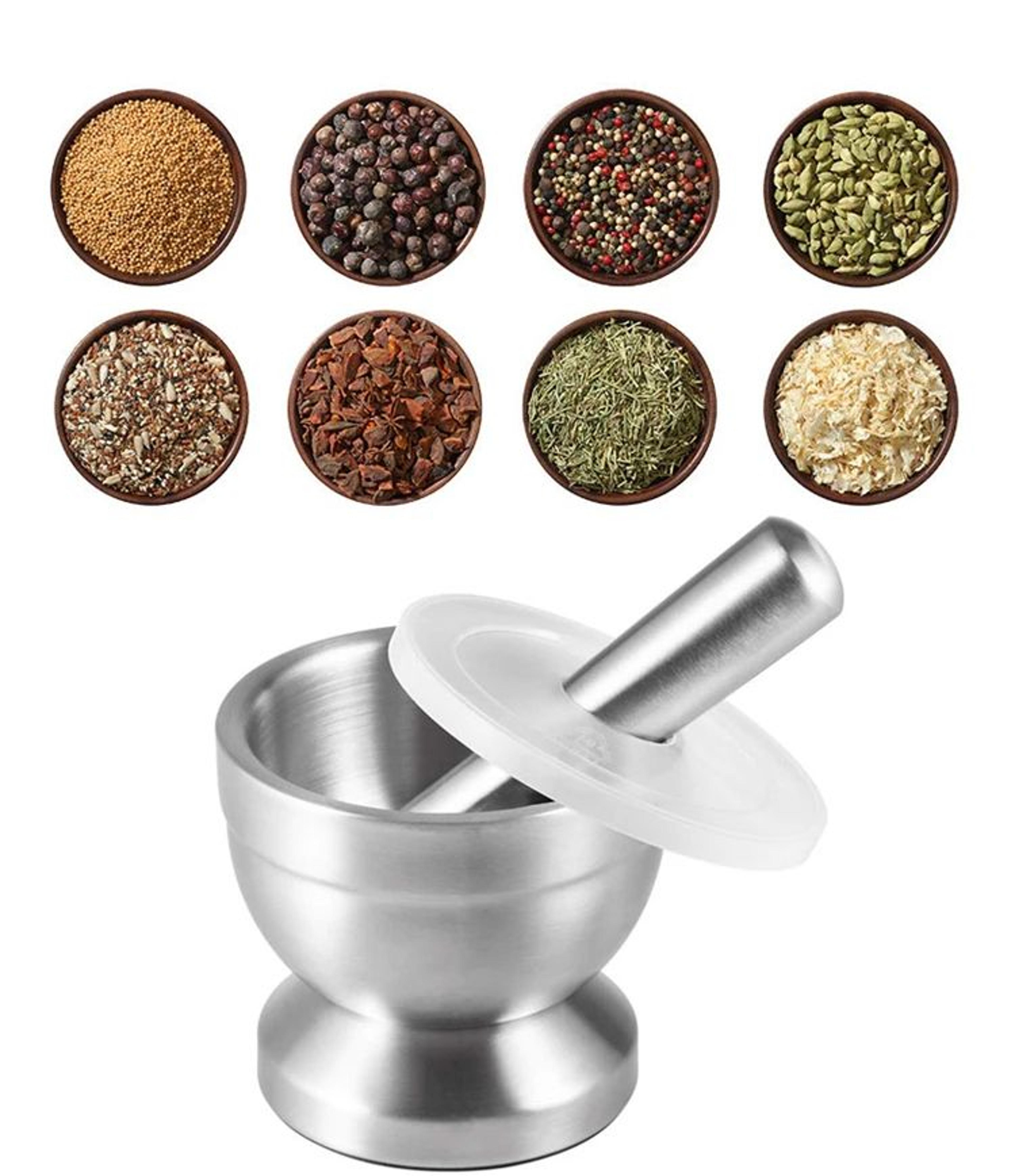 Stainless Steel Mortar And Pestle Spice Grinder Set 6