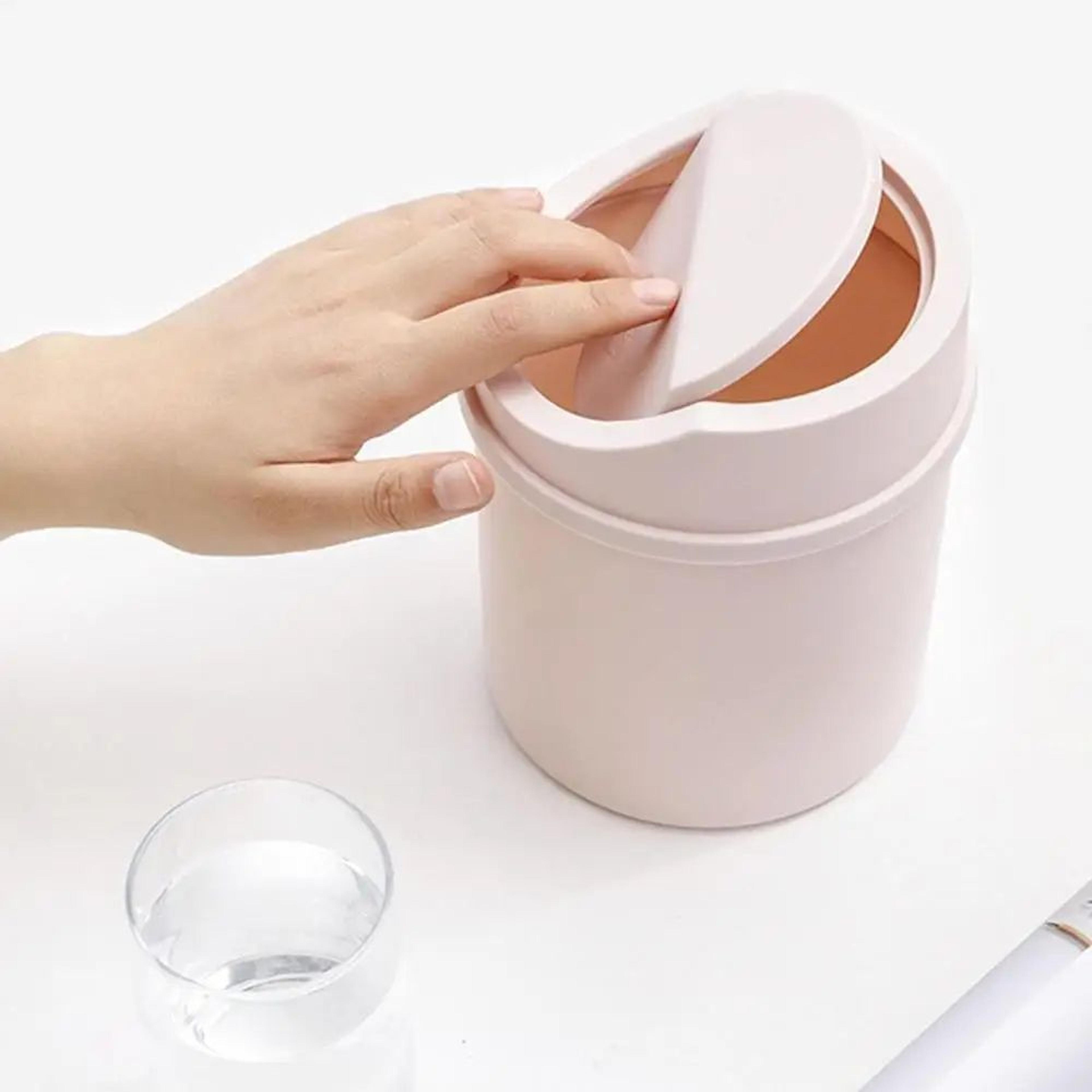 Mini Desktop Trash Can With Cover For Home And Office 8