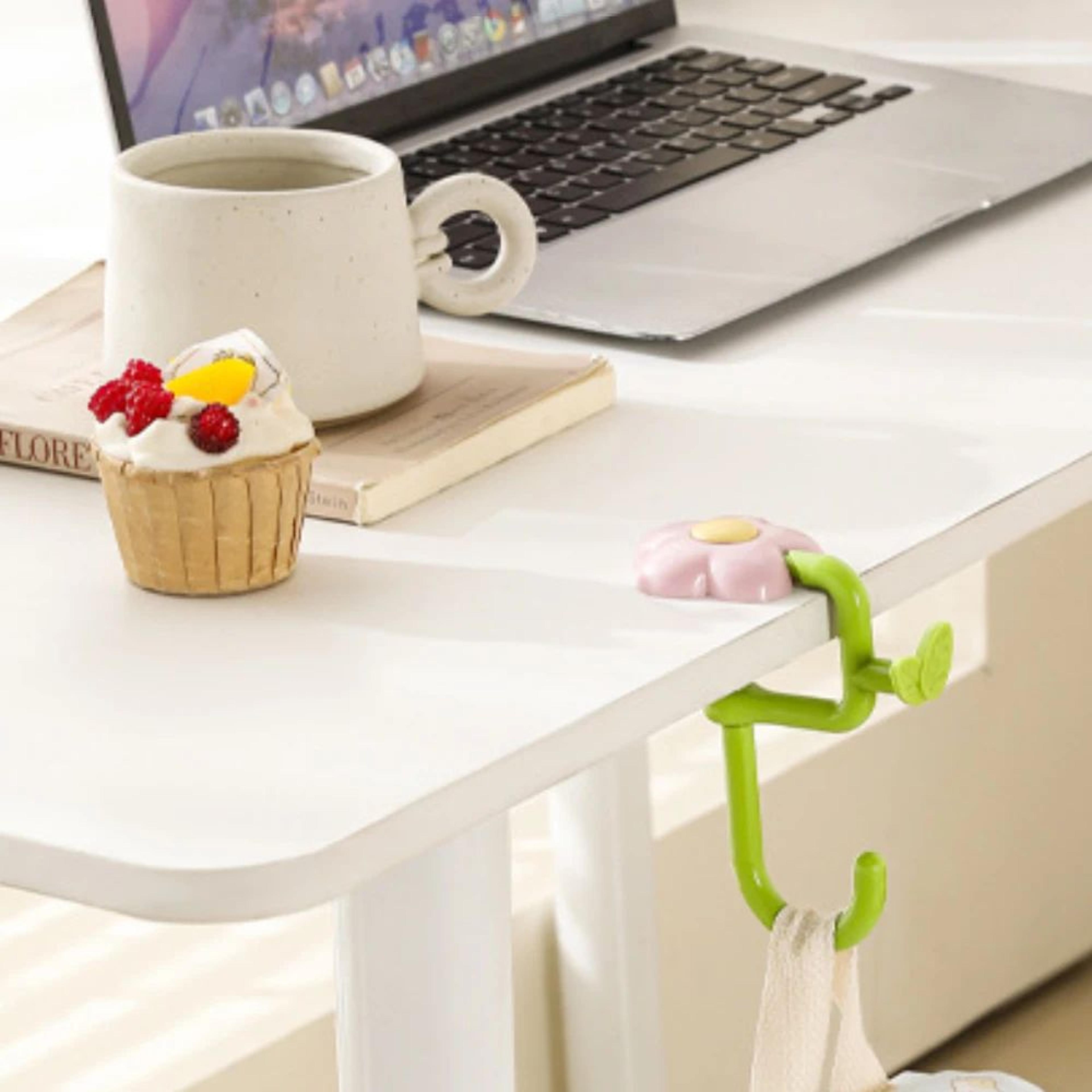 Portable Flower Desk Bag Hook No Drill Table Hanger 3