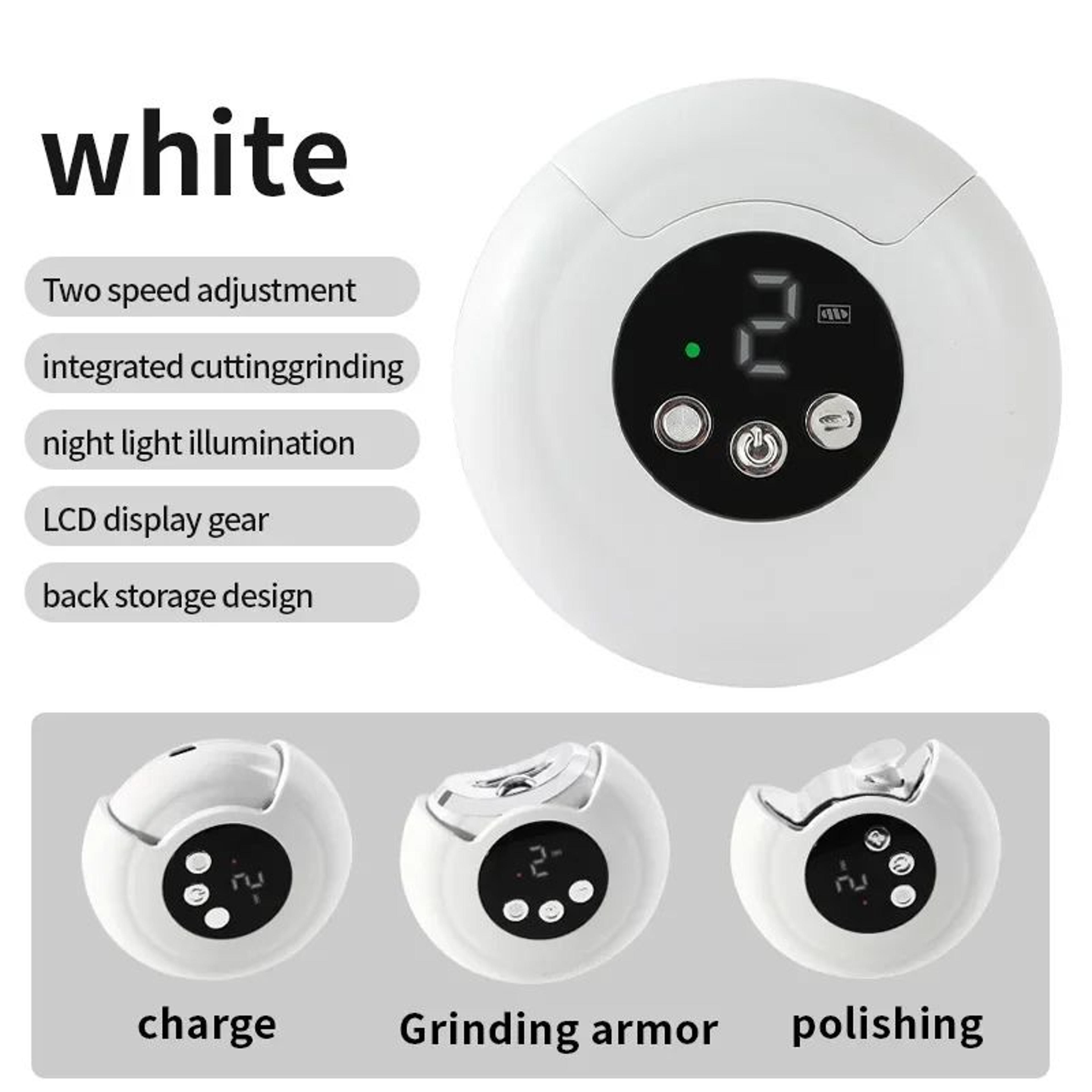 2 In 1 Electric Nail Clipper 360 Rotating Trimmer 10