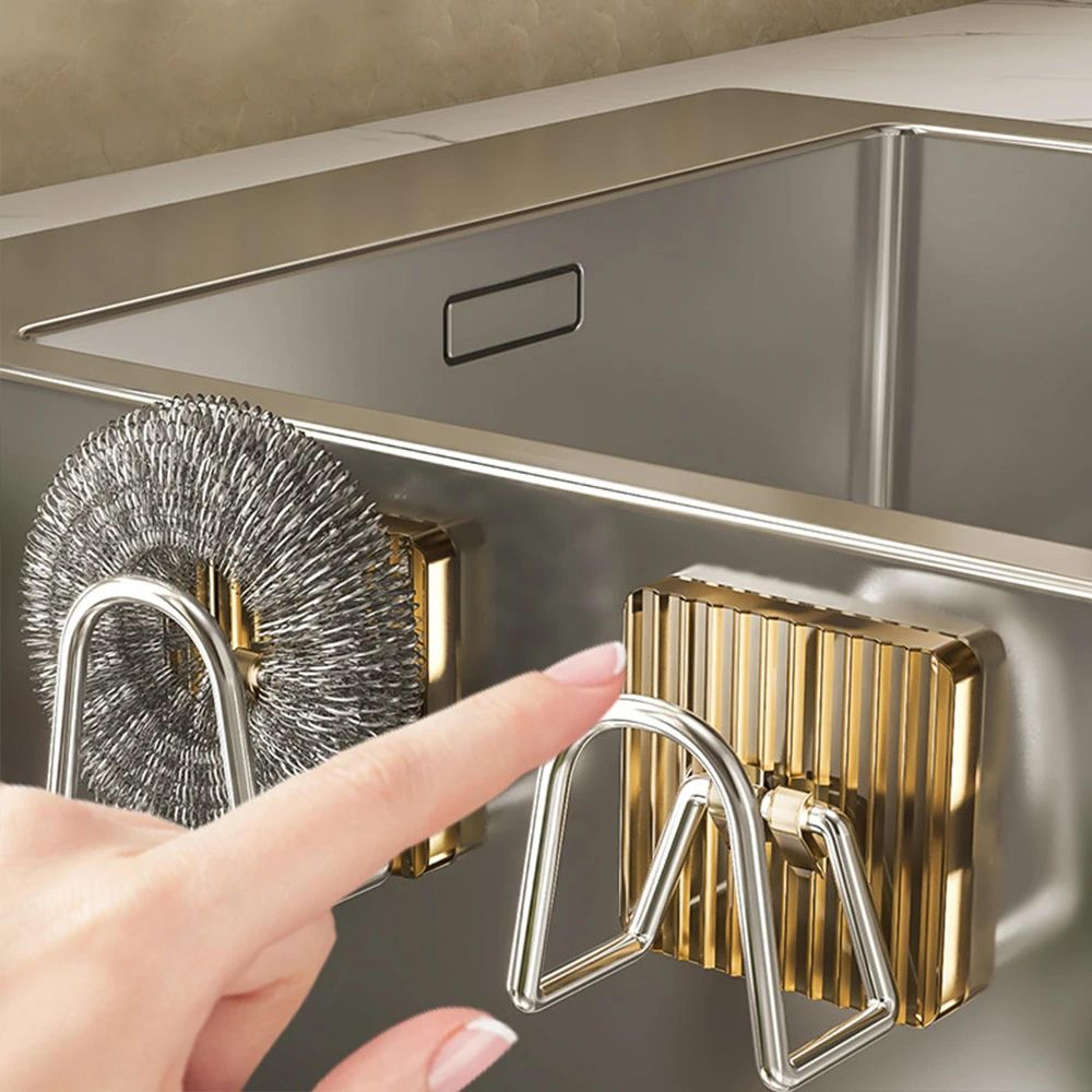 Stainless Steel Sponge Holder Self Adhesive Sink Rack 3