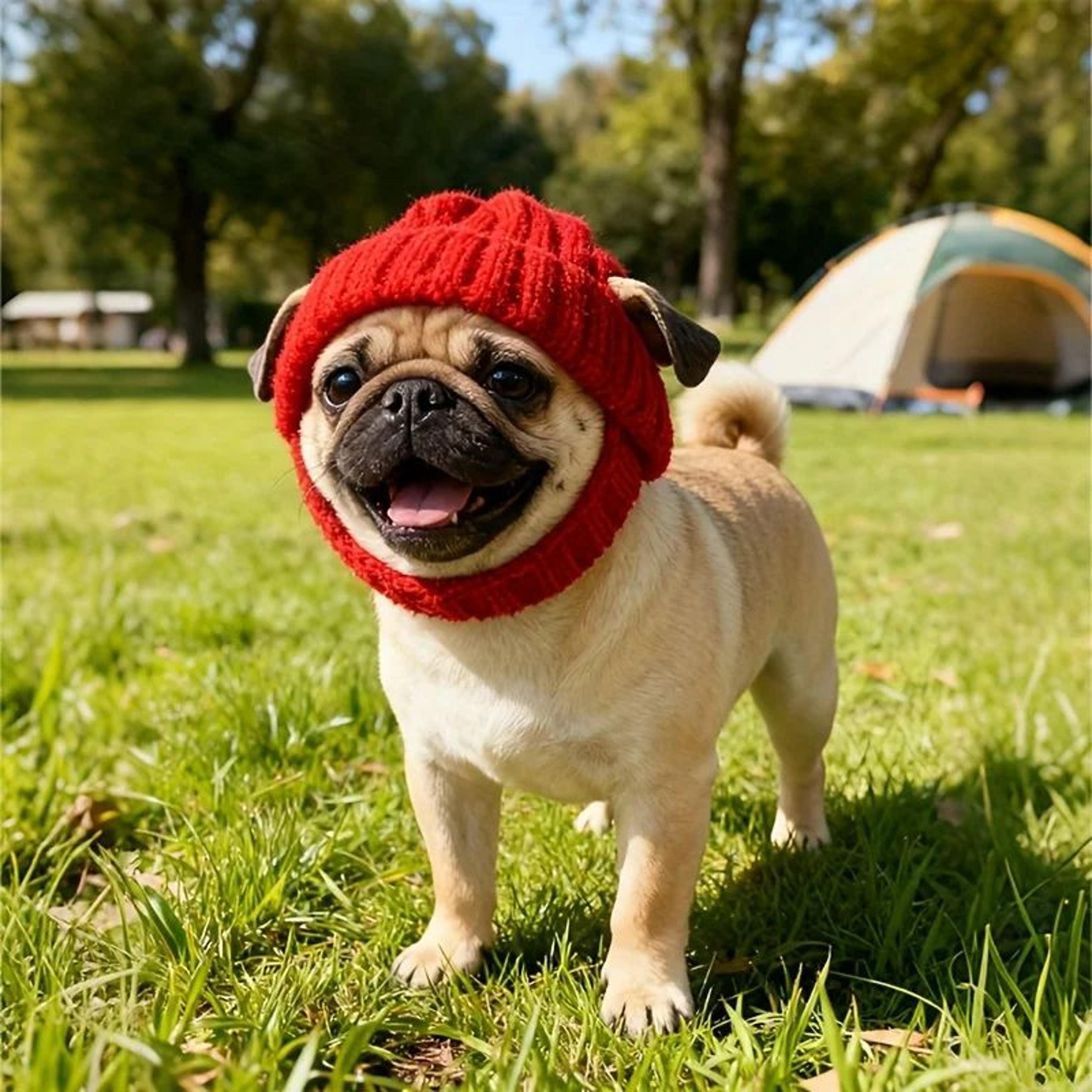 Cute Knit Dog Beanie Hat With Ear Flaps For Small Dogs 1