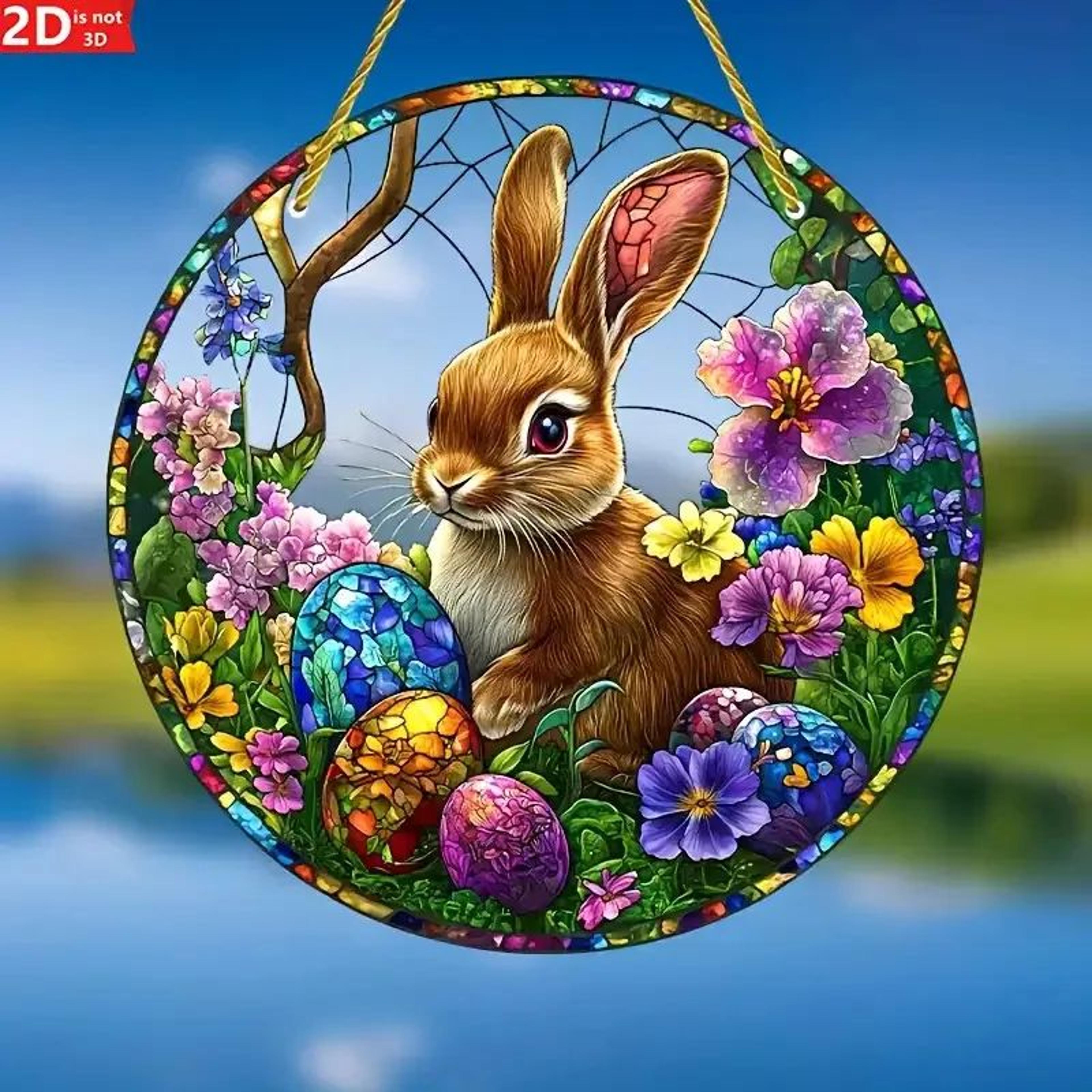 Easter Bunny Acrylic Window Hanging Decor 3