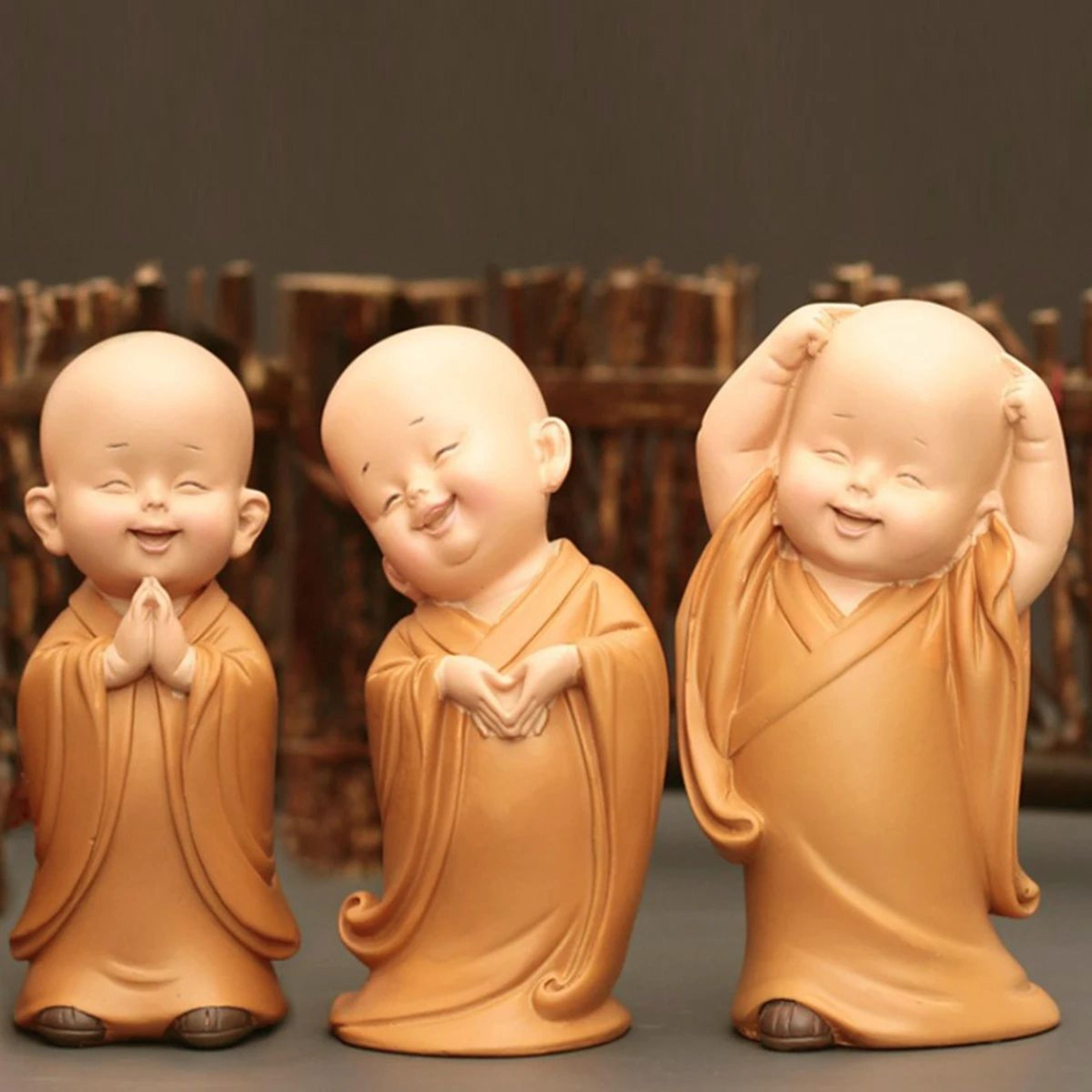 Cute Mini Monk Buddha Resin Figurine 4