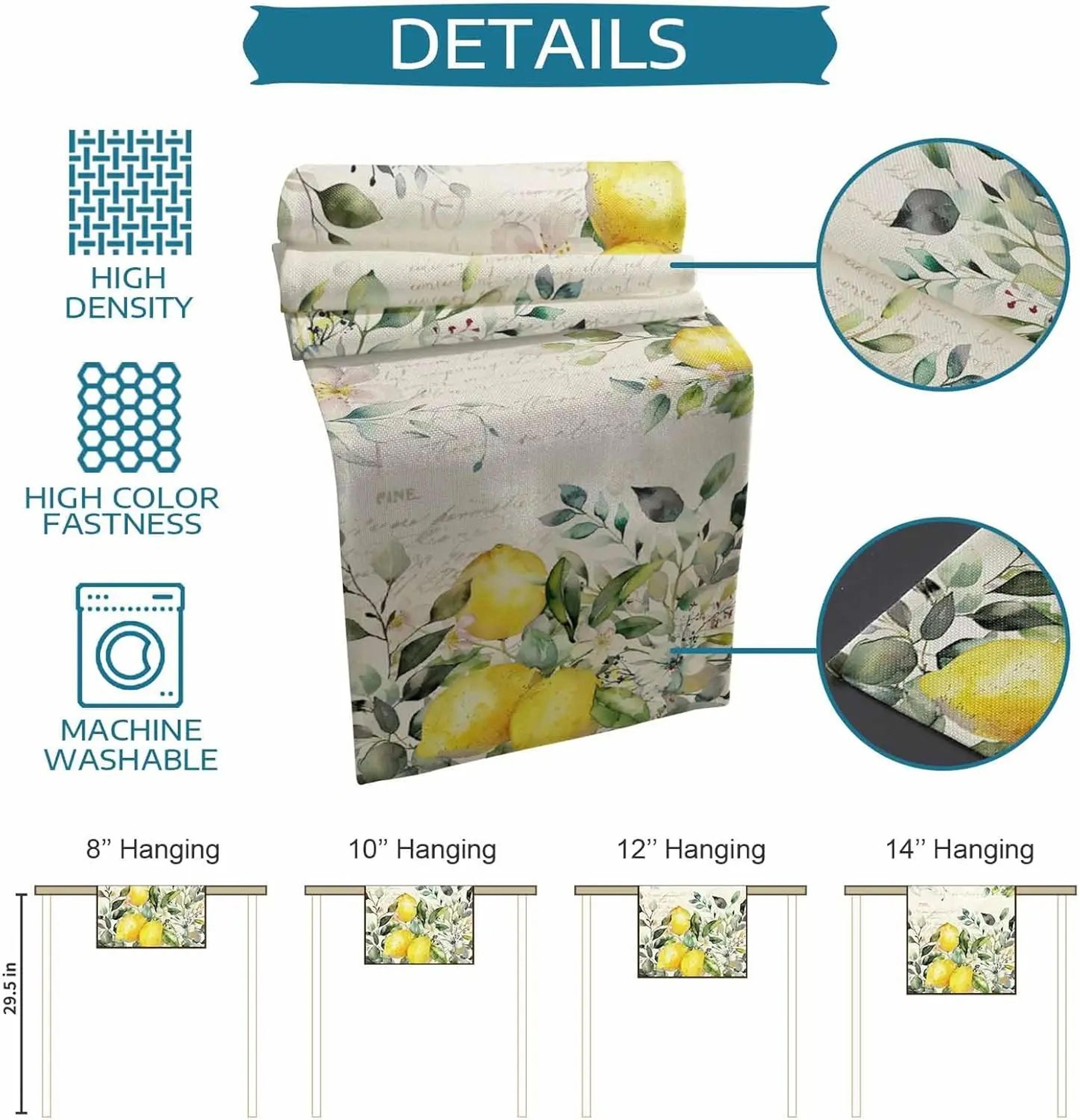 Eucalyptus Lemon Linen Table Runner Decor 5