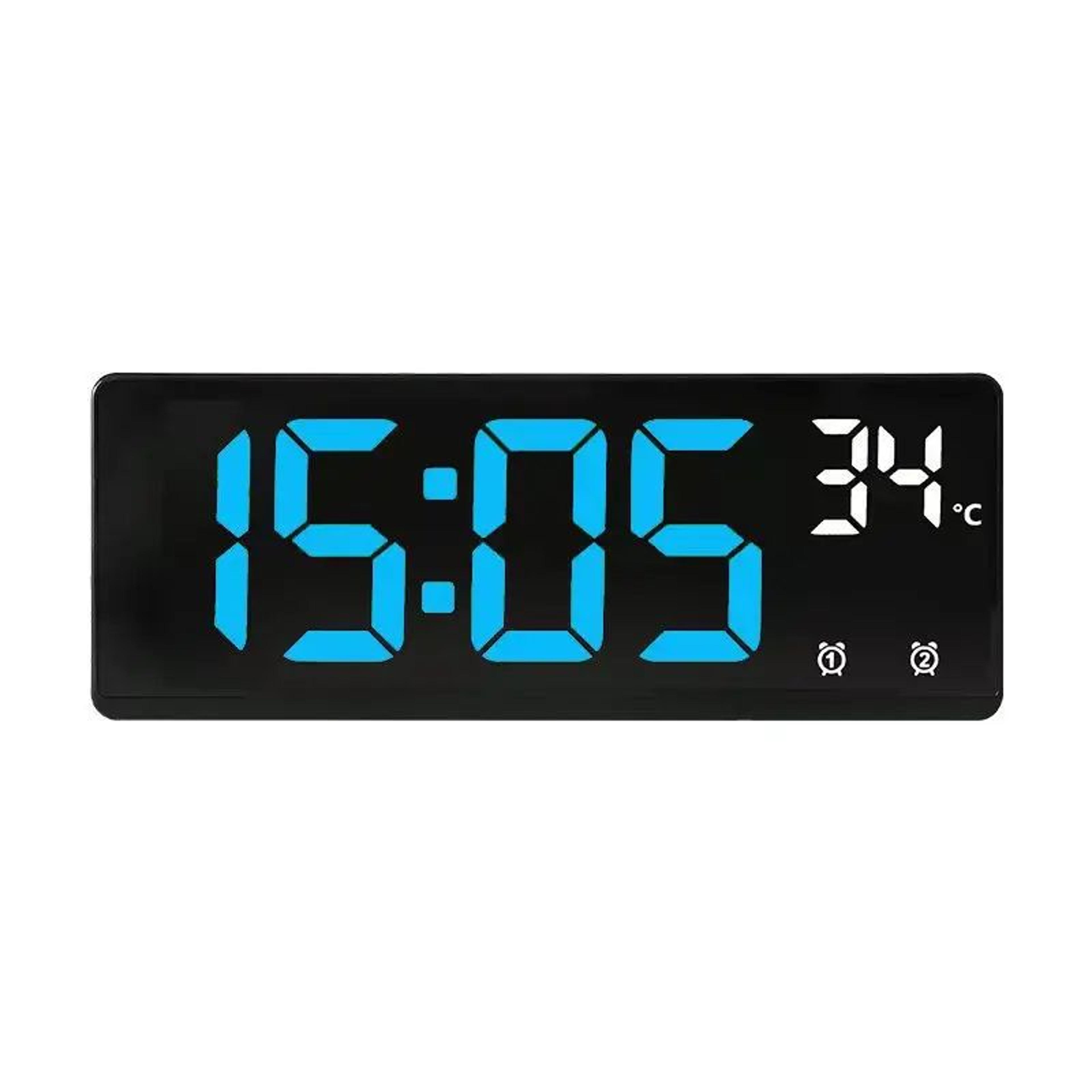Voice Control LED Digital Alarm Clock With Temperature 6
