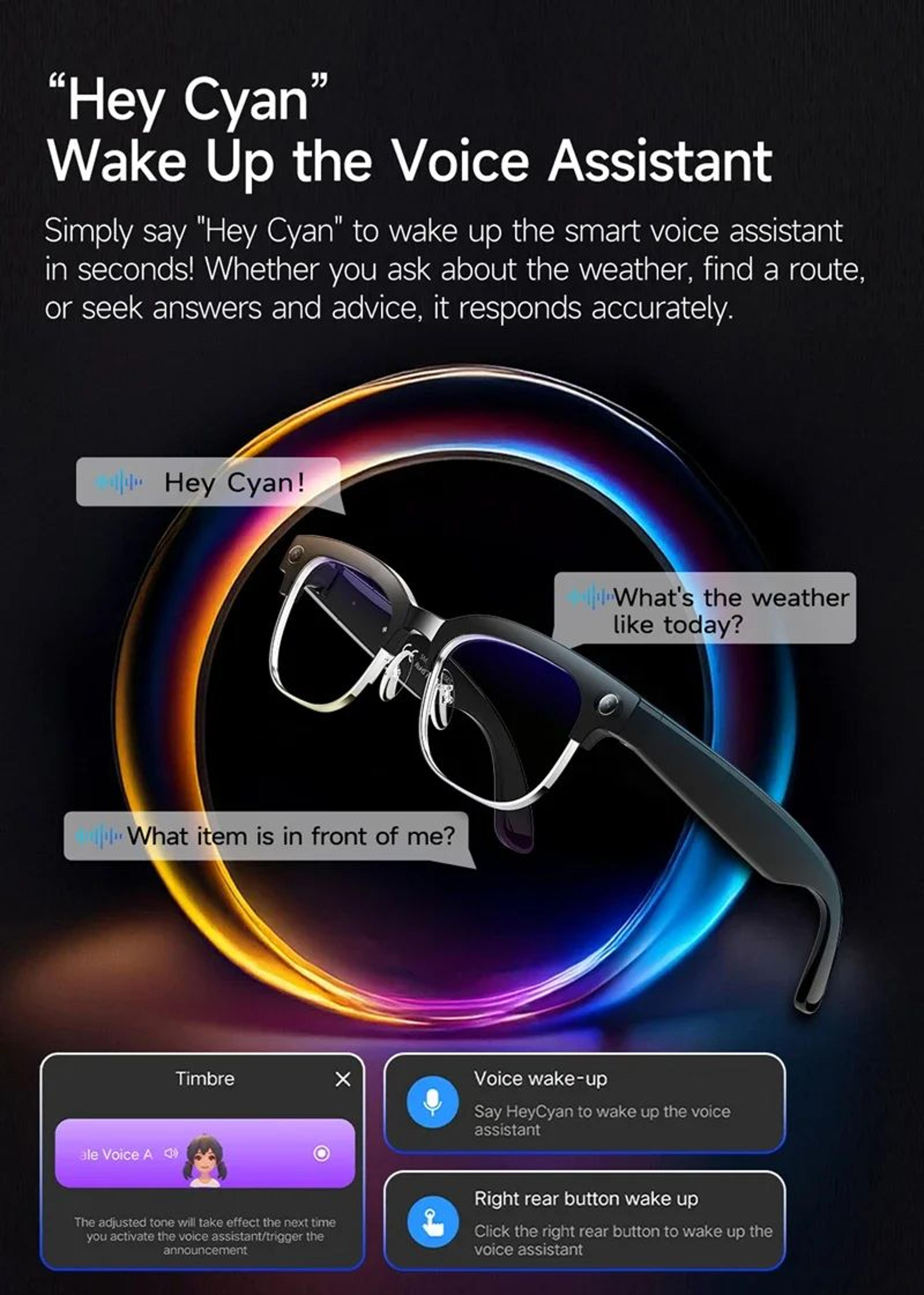 Smart AI Translation Glasses 4K Camera Bluetooth Voice Assistant 1