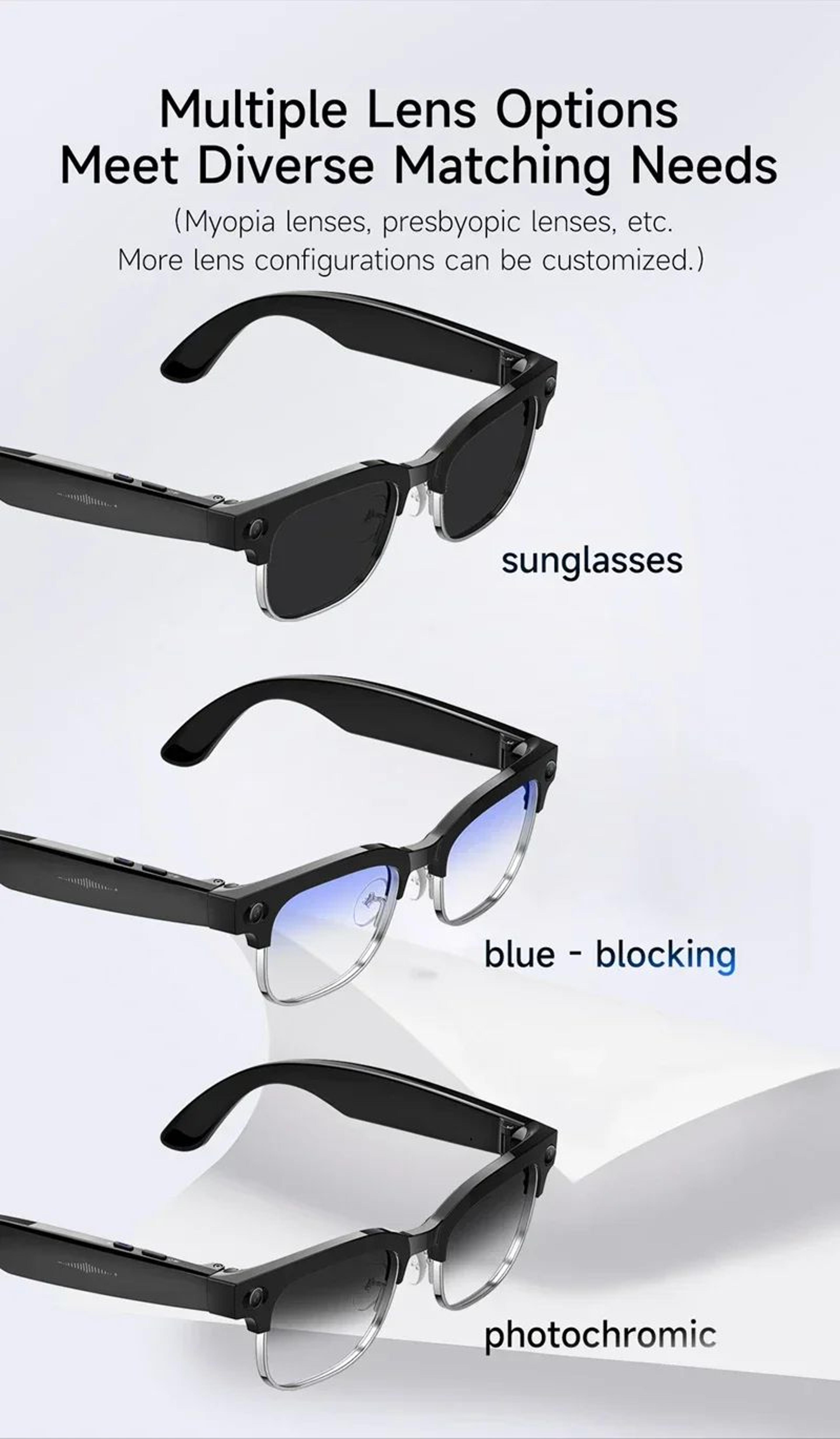 Smart AI Translation Glasses 4K Camera Bluetooth Voice Assistant 9