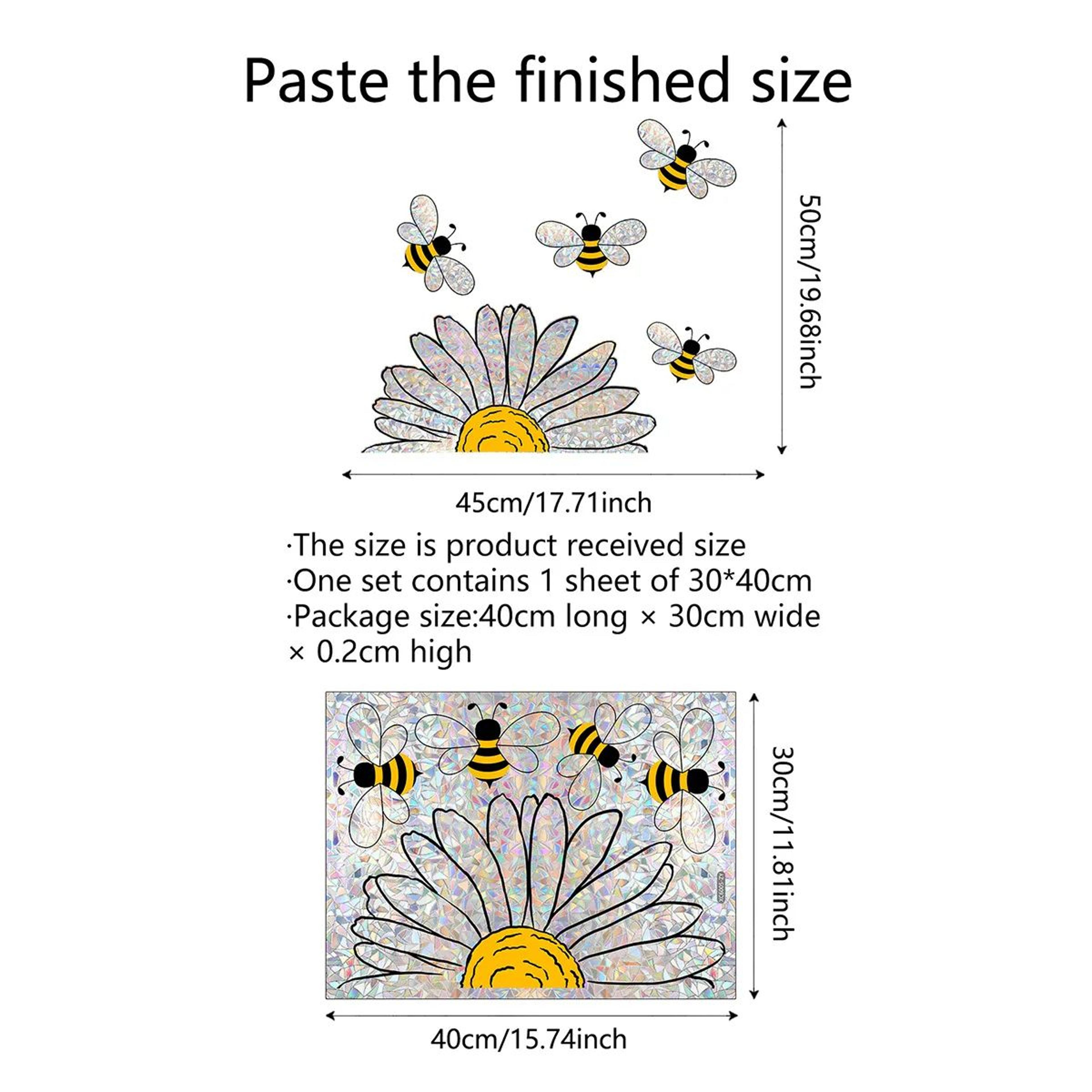 Colorful Bee Sunflower Window Sticker Rainbow Glass Wall Decor 1