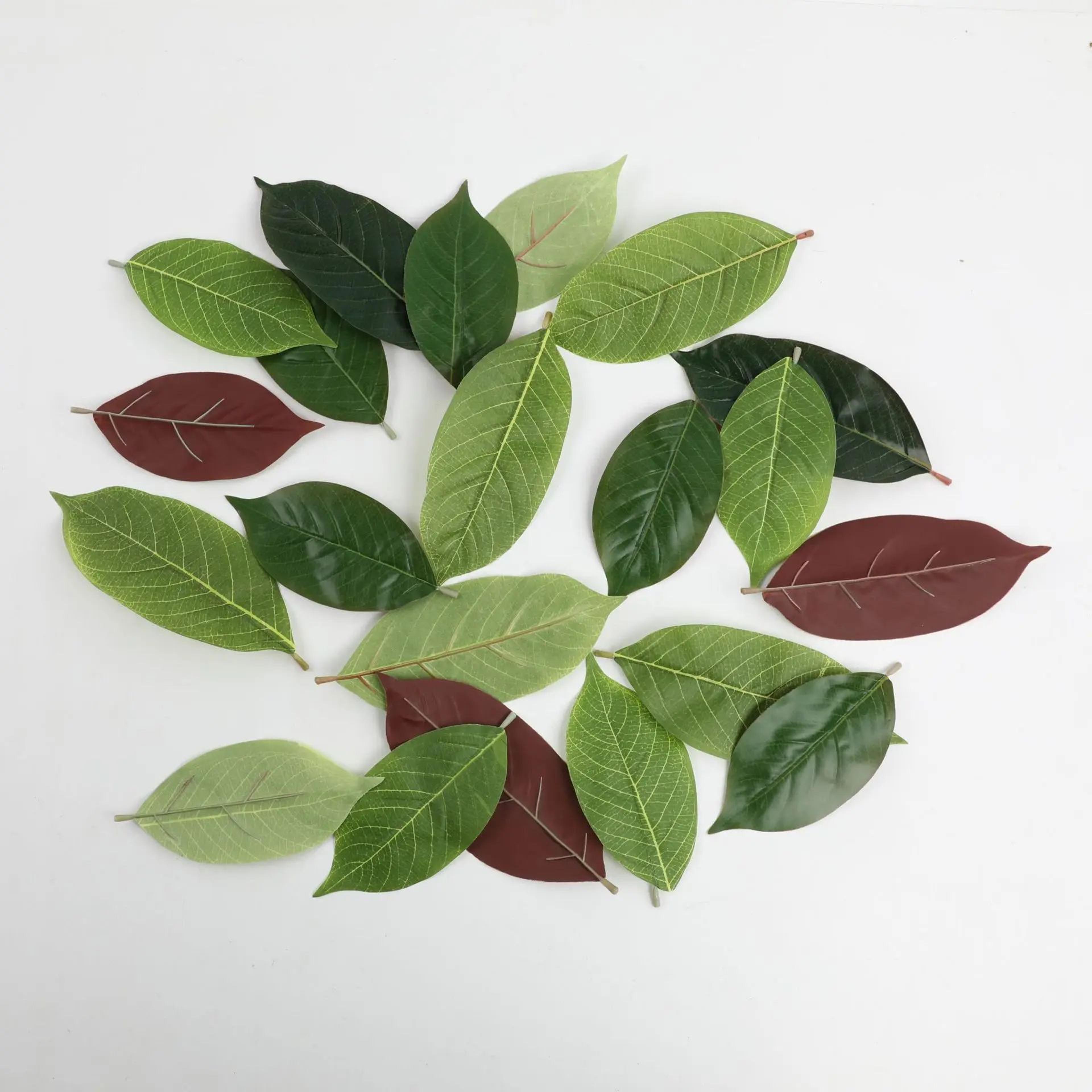 Artificial Magnolia Leaves Set PU Realistic Leaves For DIY Decor 5