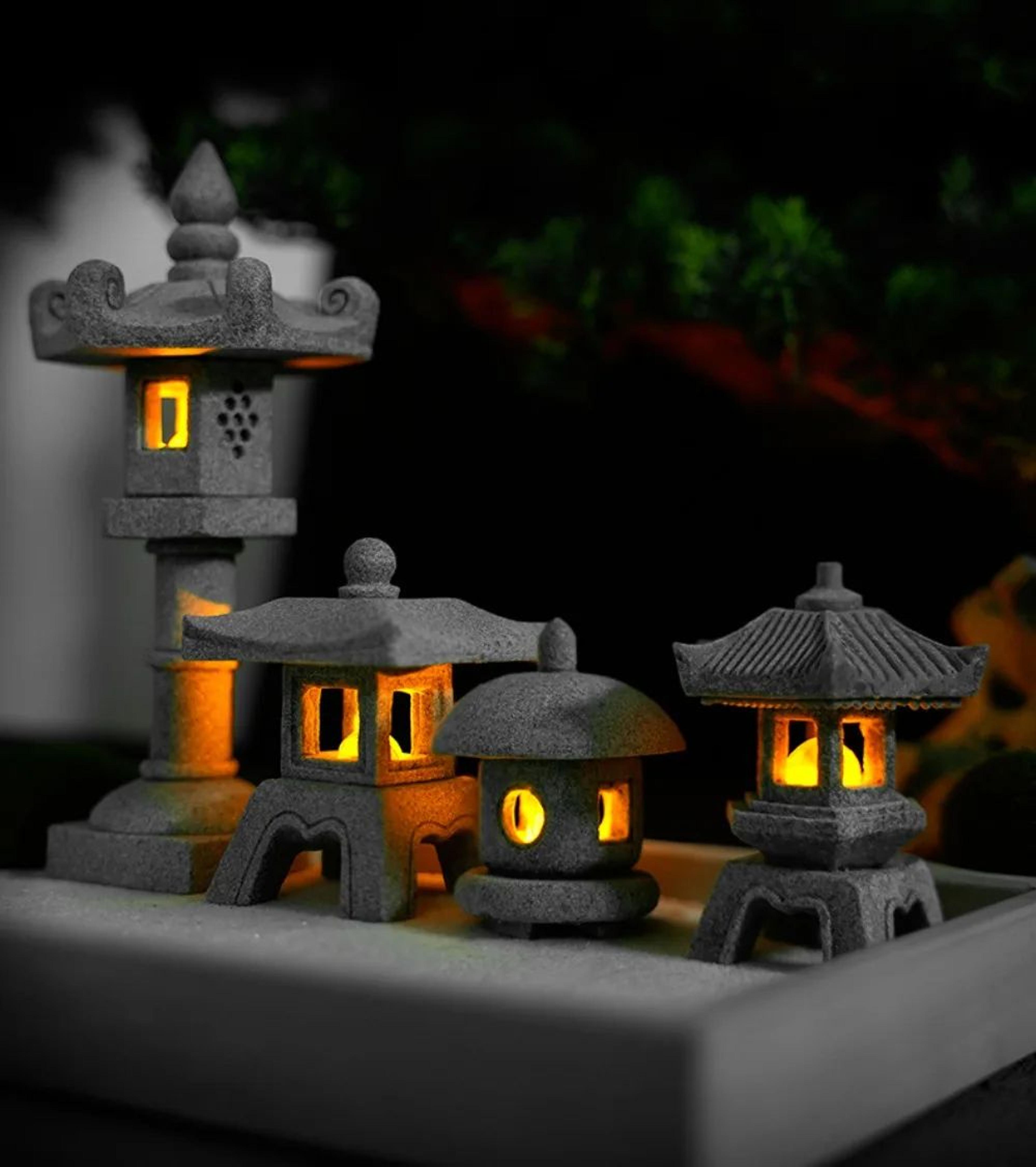 Mini Pagoda Lantern Zen Garden Light Decor 6