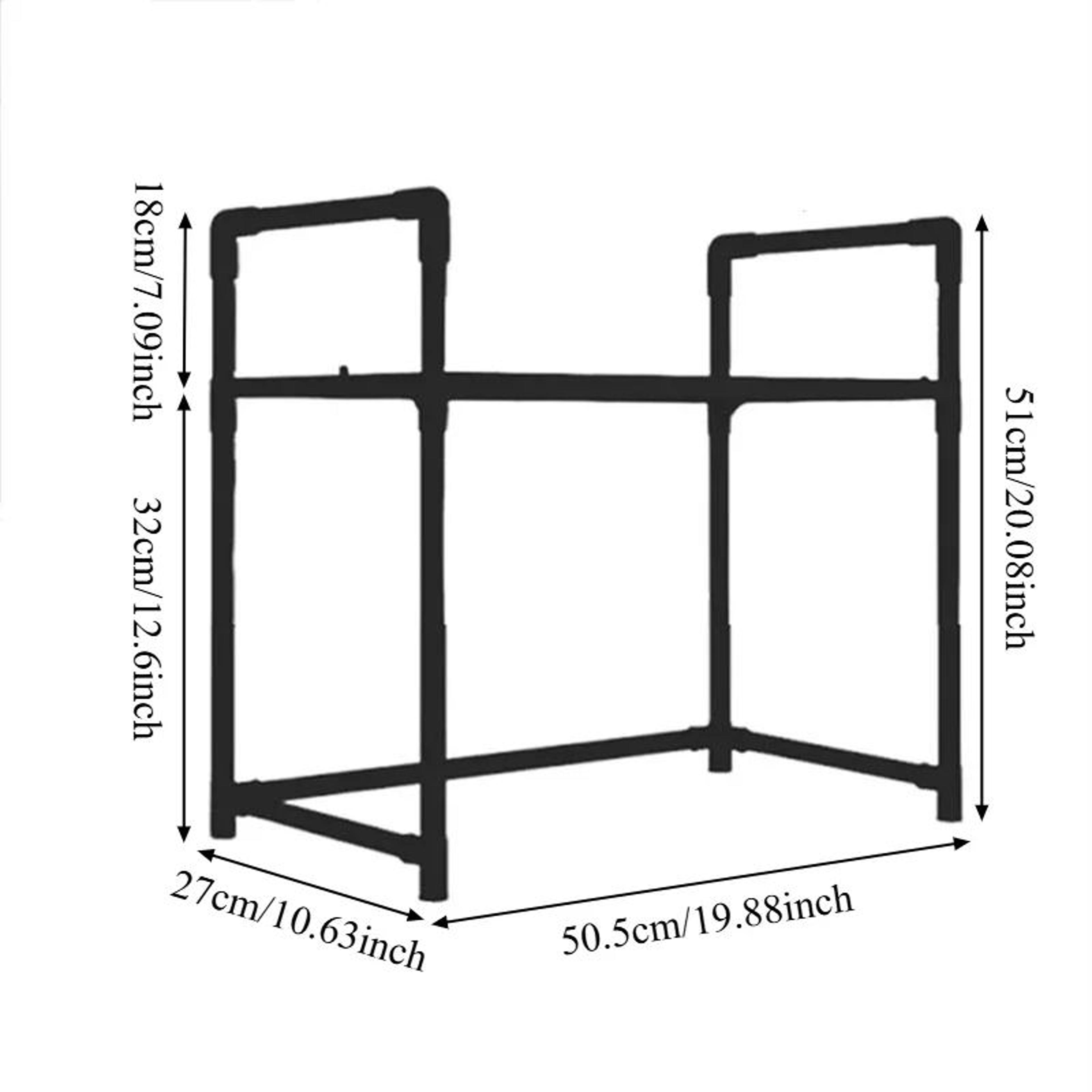 Adjustable Microwave Oven Storage Rack With Hooks 6