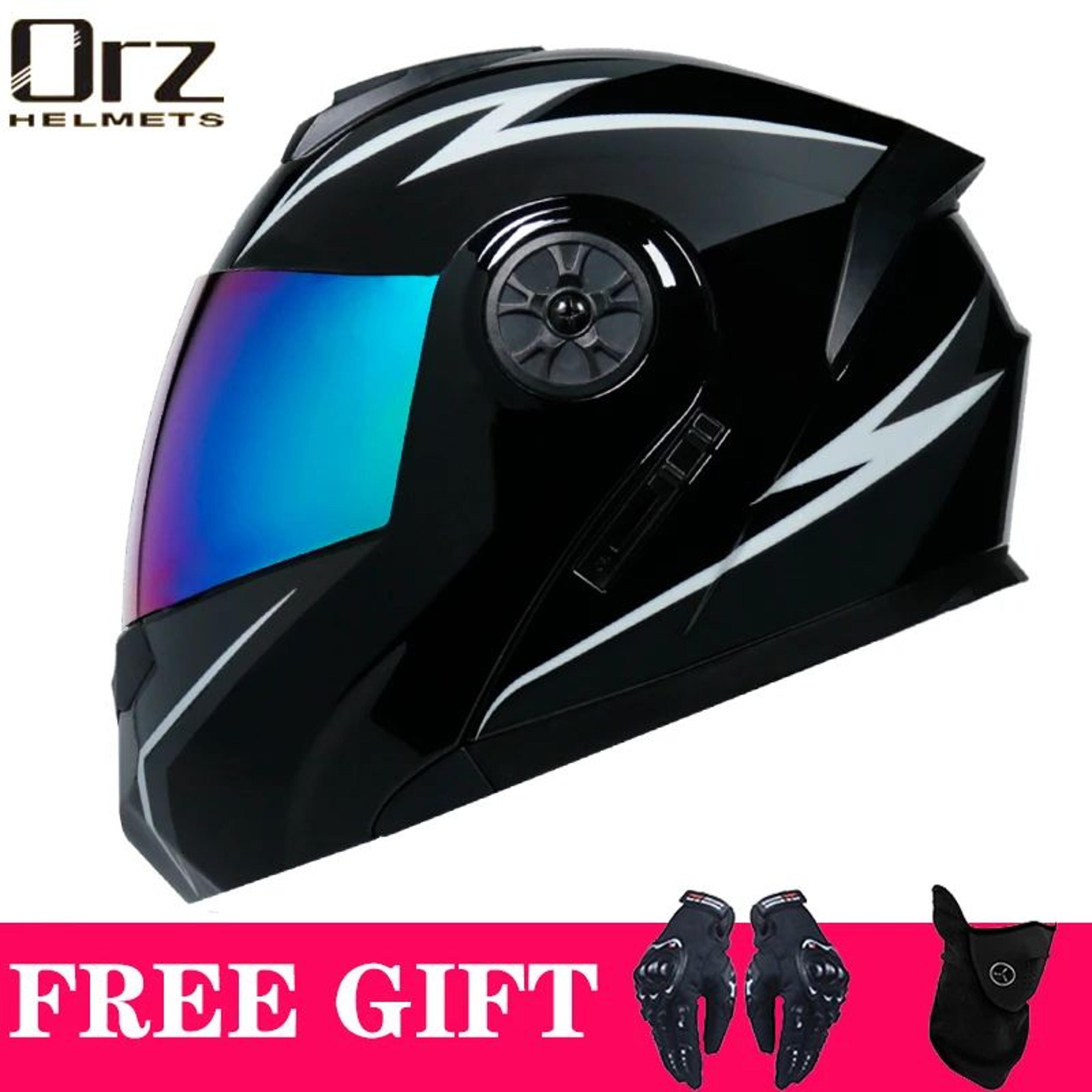 DOT Approved Modular Flip Up Motorcycle Helmet Dual Lens 3