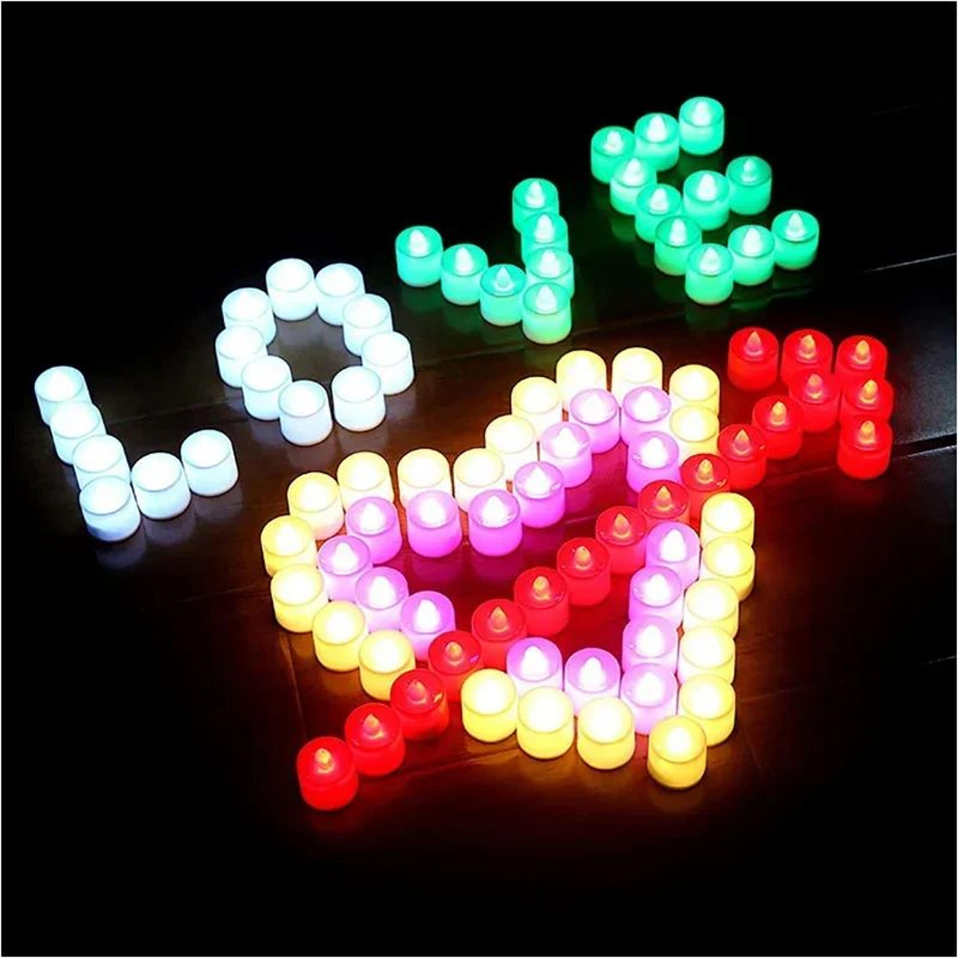 Colorful LED Flameless Tealight Candles Set 4