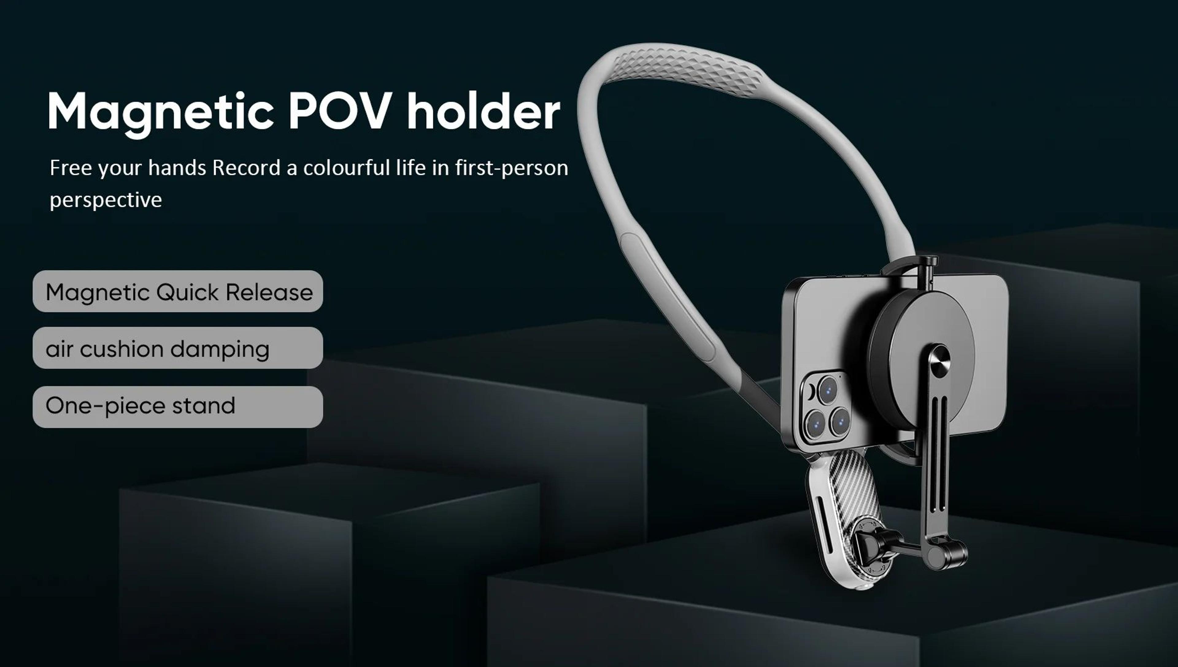 Magnetic Neck Phone Mount With Quick Release Holder 6
