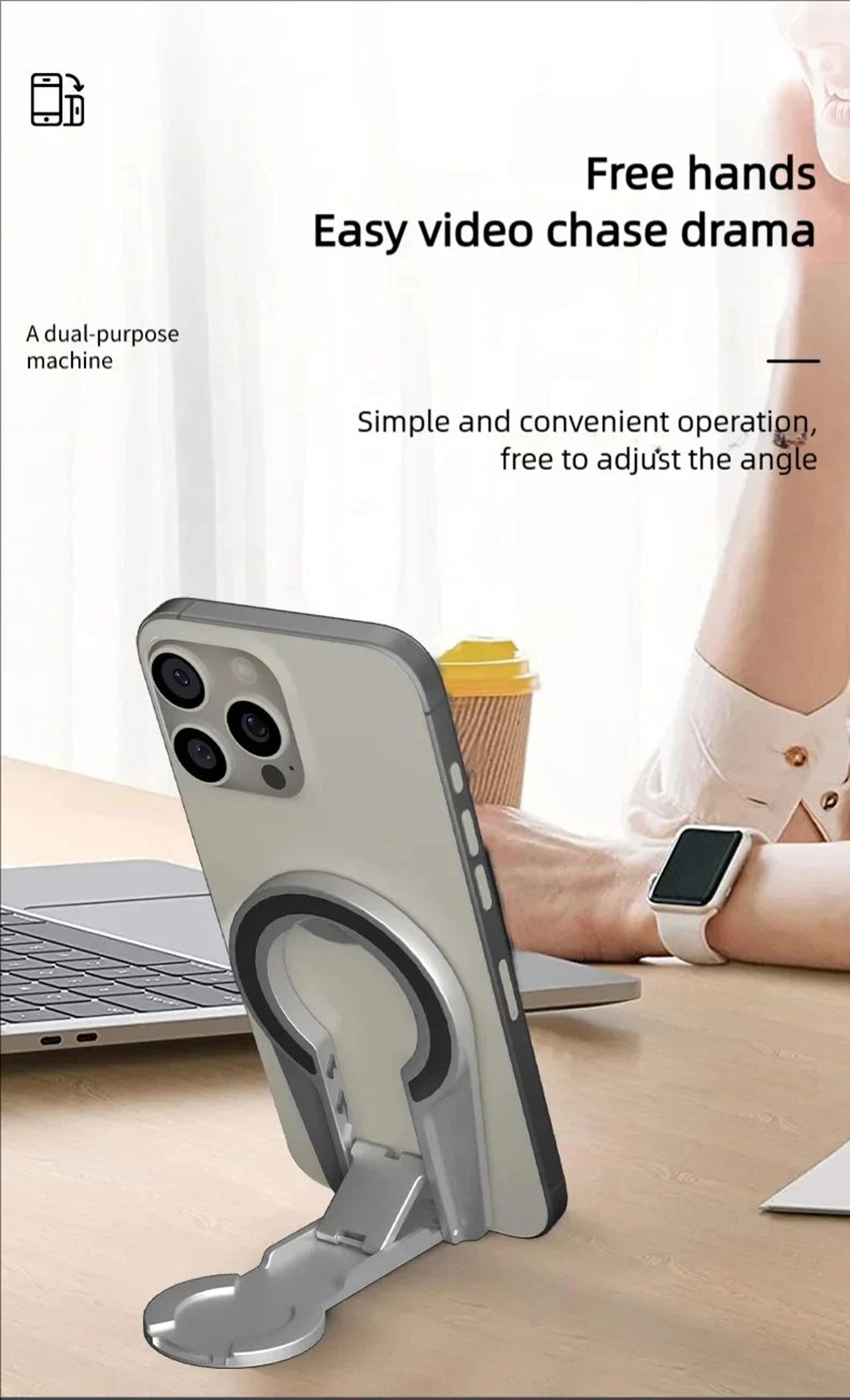 MagSafe Magnetic Phone Grip Stand Foldable Dual Holder 8
