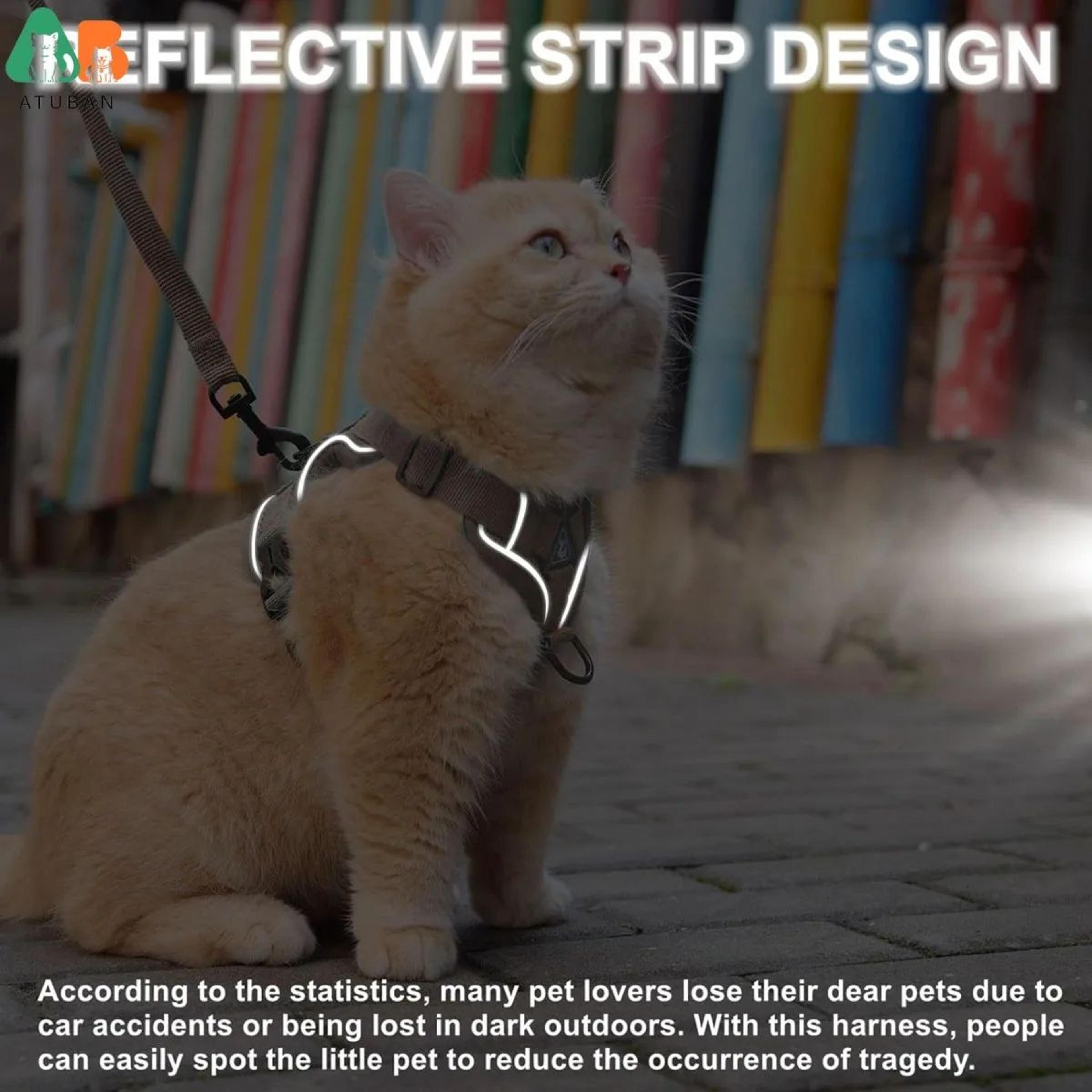 Reflective Adjustable Cat Harness And Leash Set 6