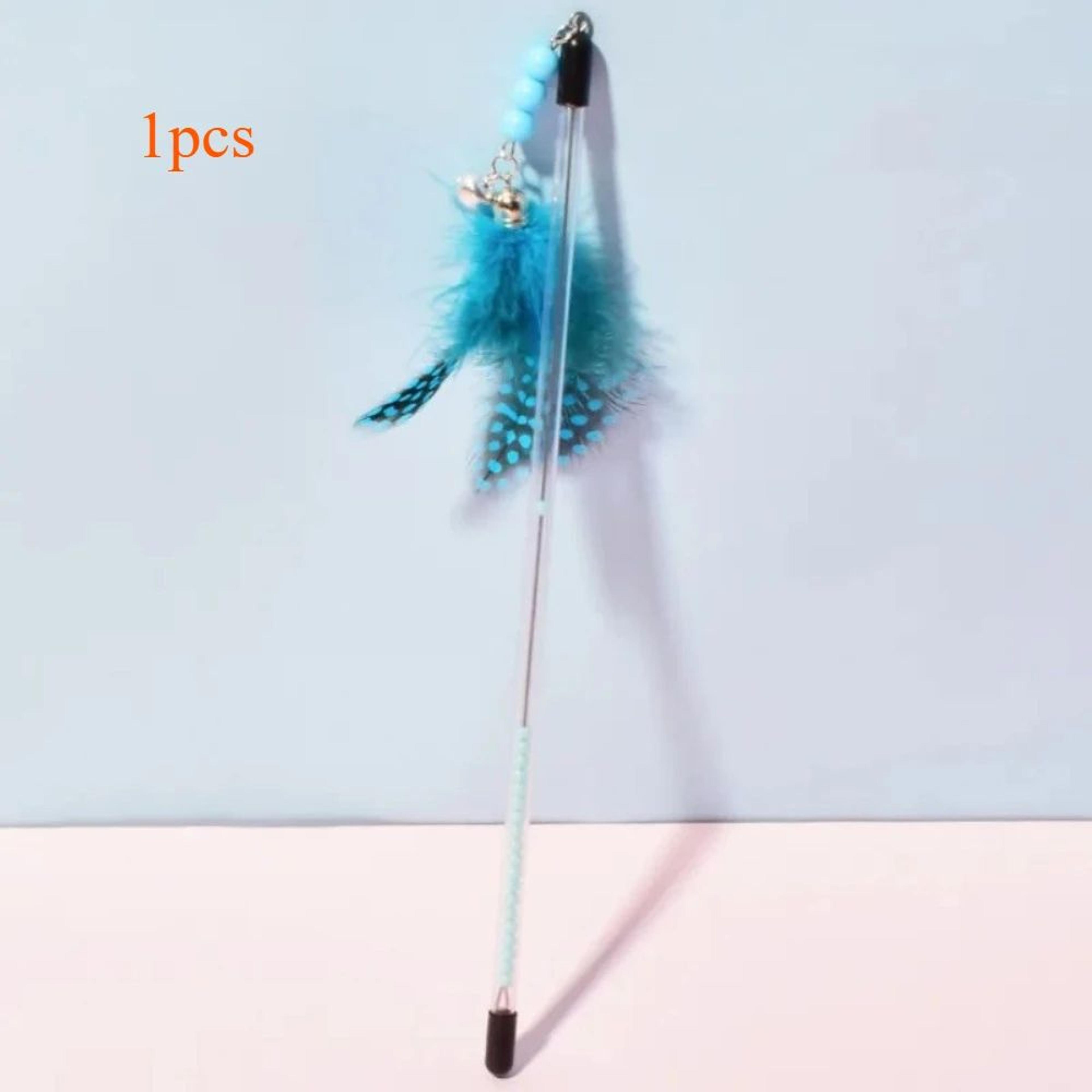 Retractable Feather Teaser Wand Cat Toy Set 8