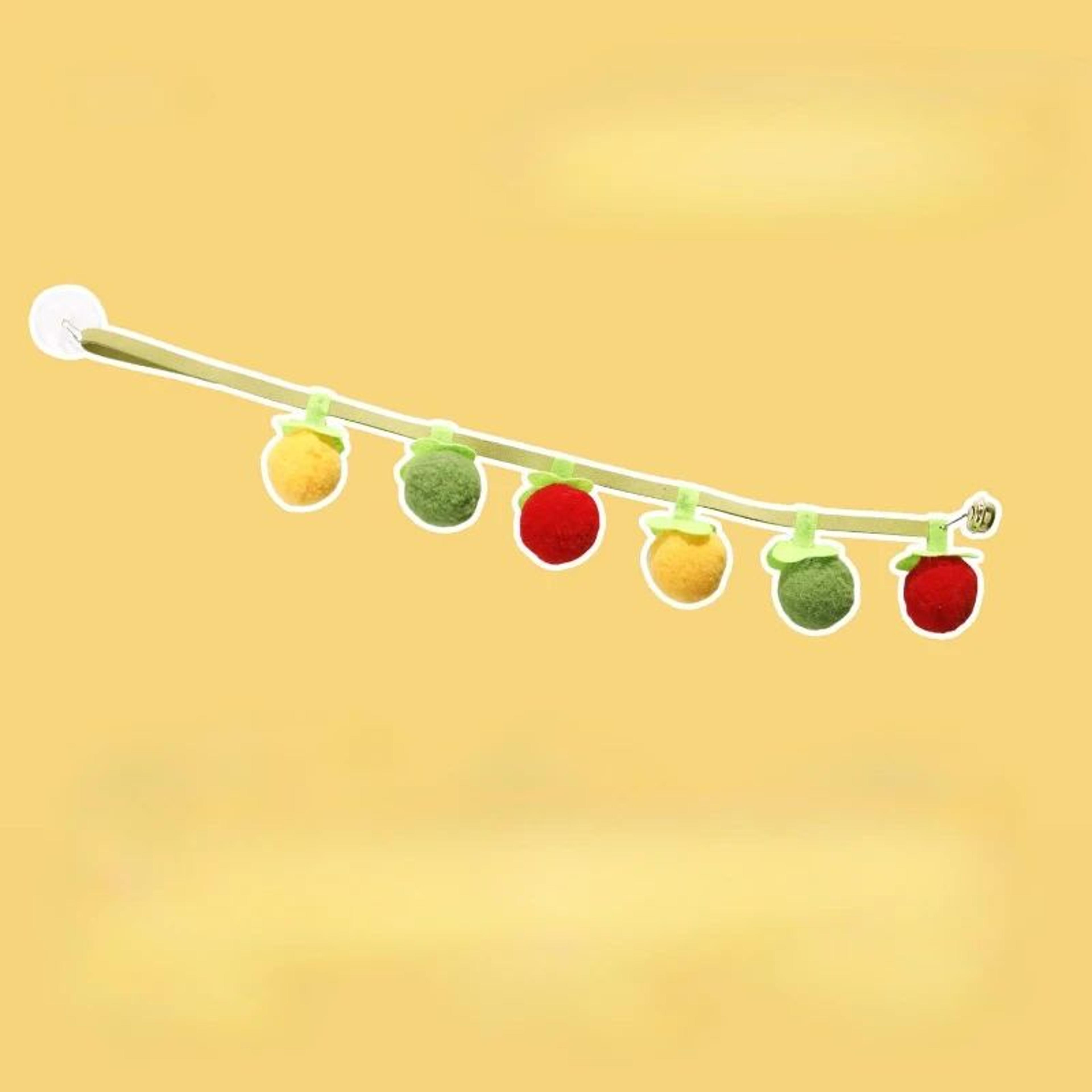Interactive Hanging Felt Cat Teaser Toy With Bell 3