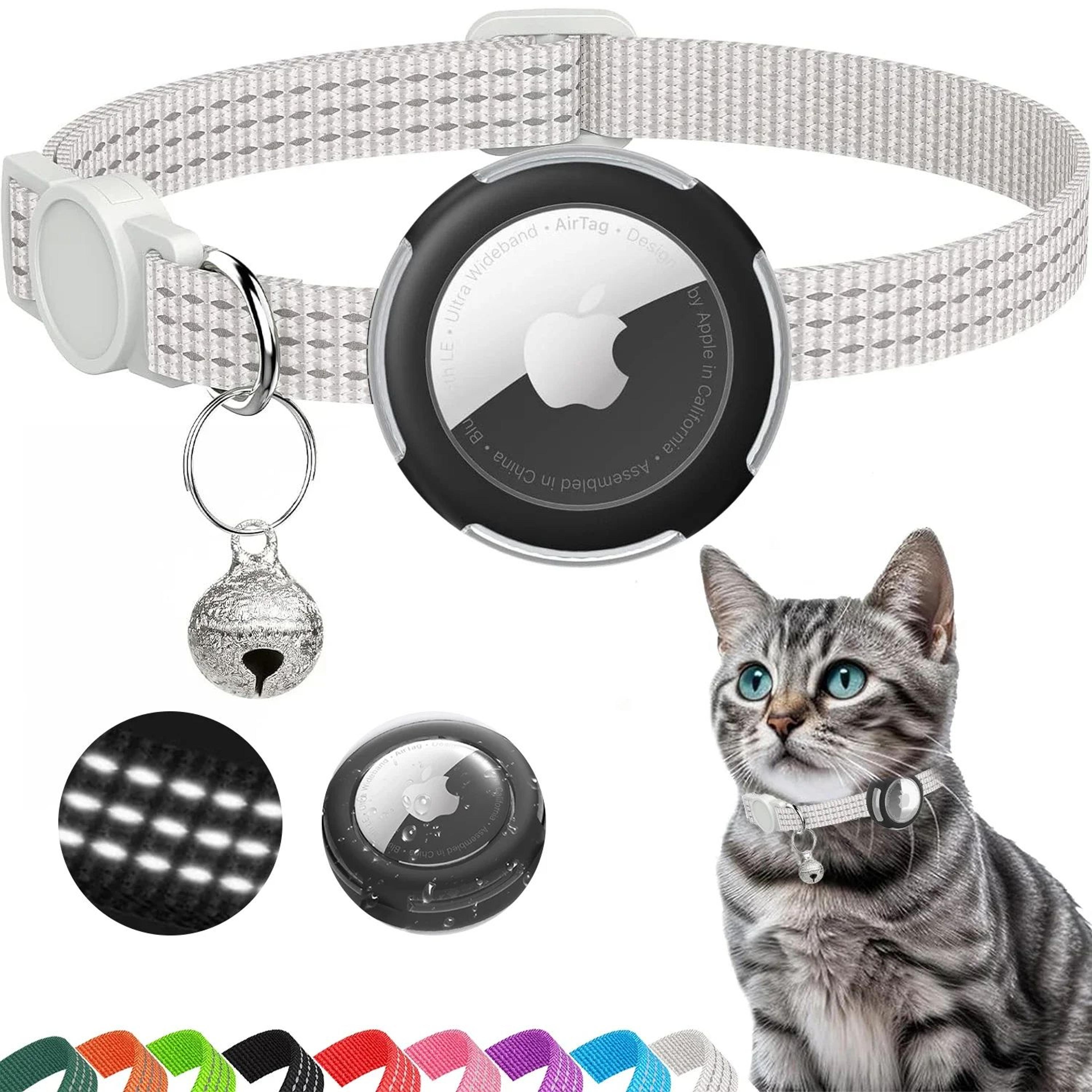 Breakaway Reflective AirTag Cat Collar With Bell 5