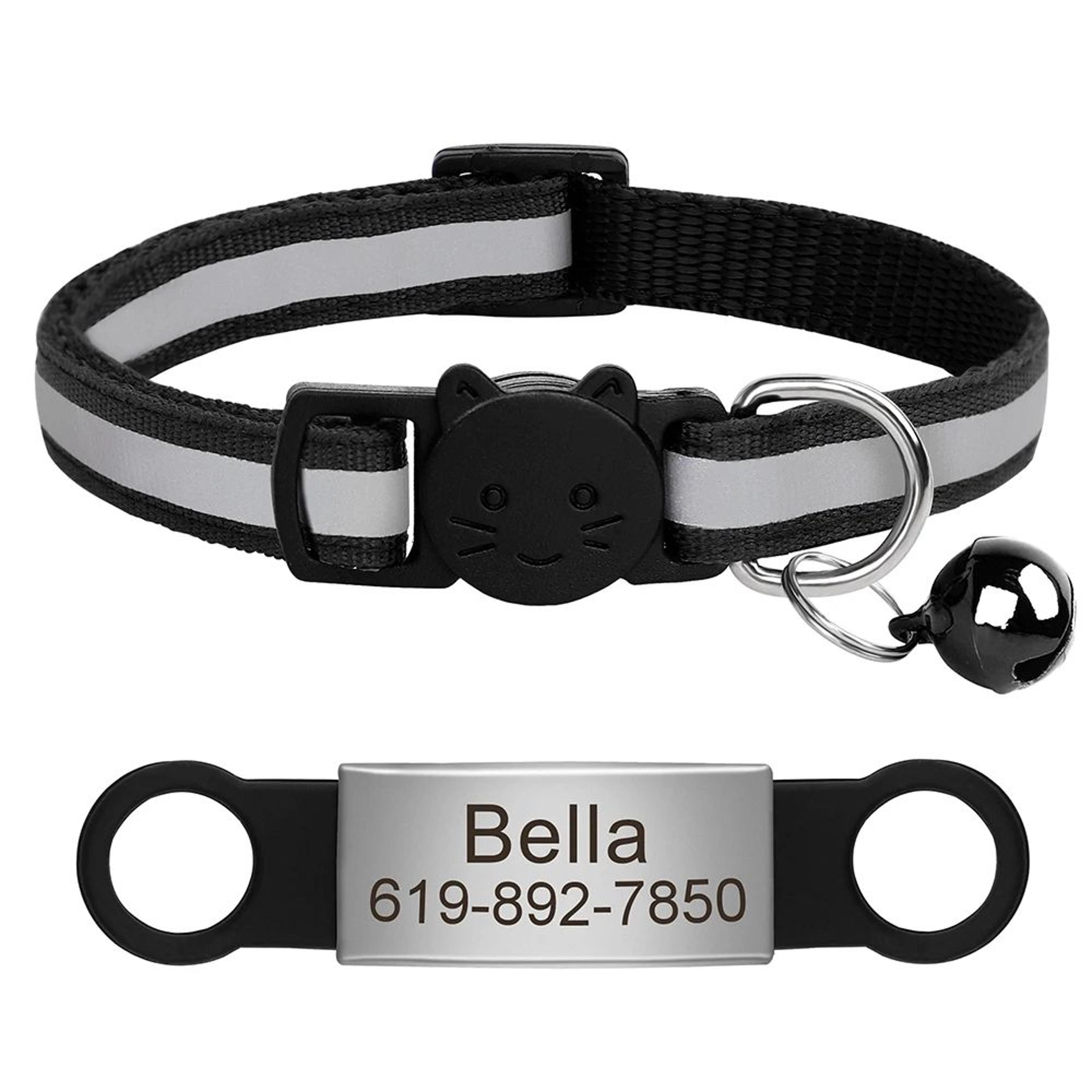 Personalized Reflective Cat Collar With Engraved ID Tag 25