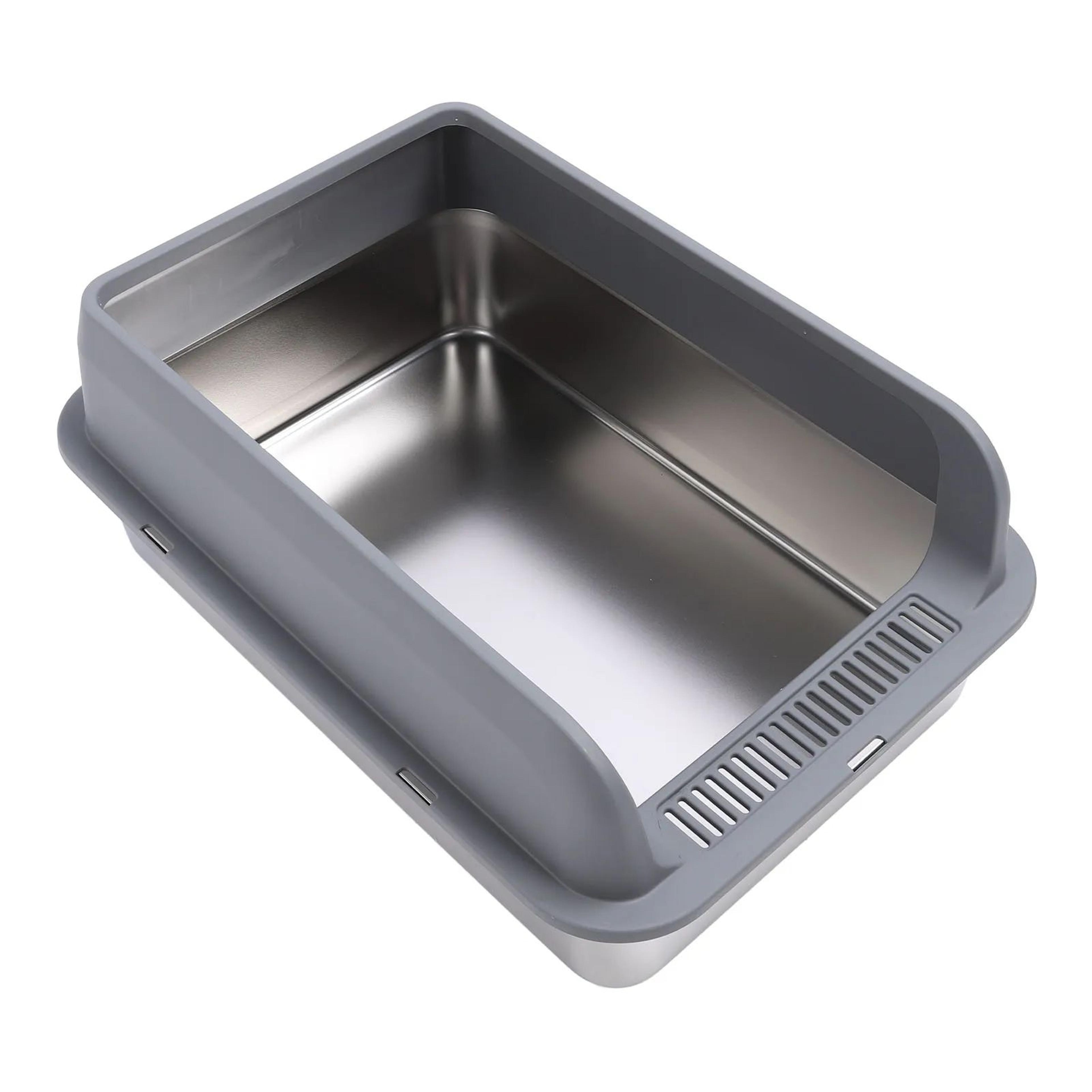 Large Stainless Steel Cat Litter Box With Lid 2