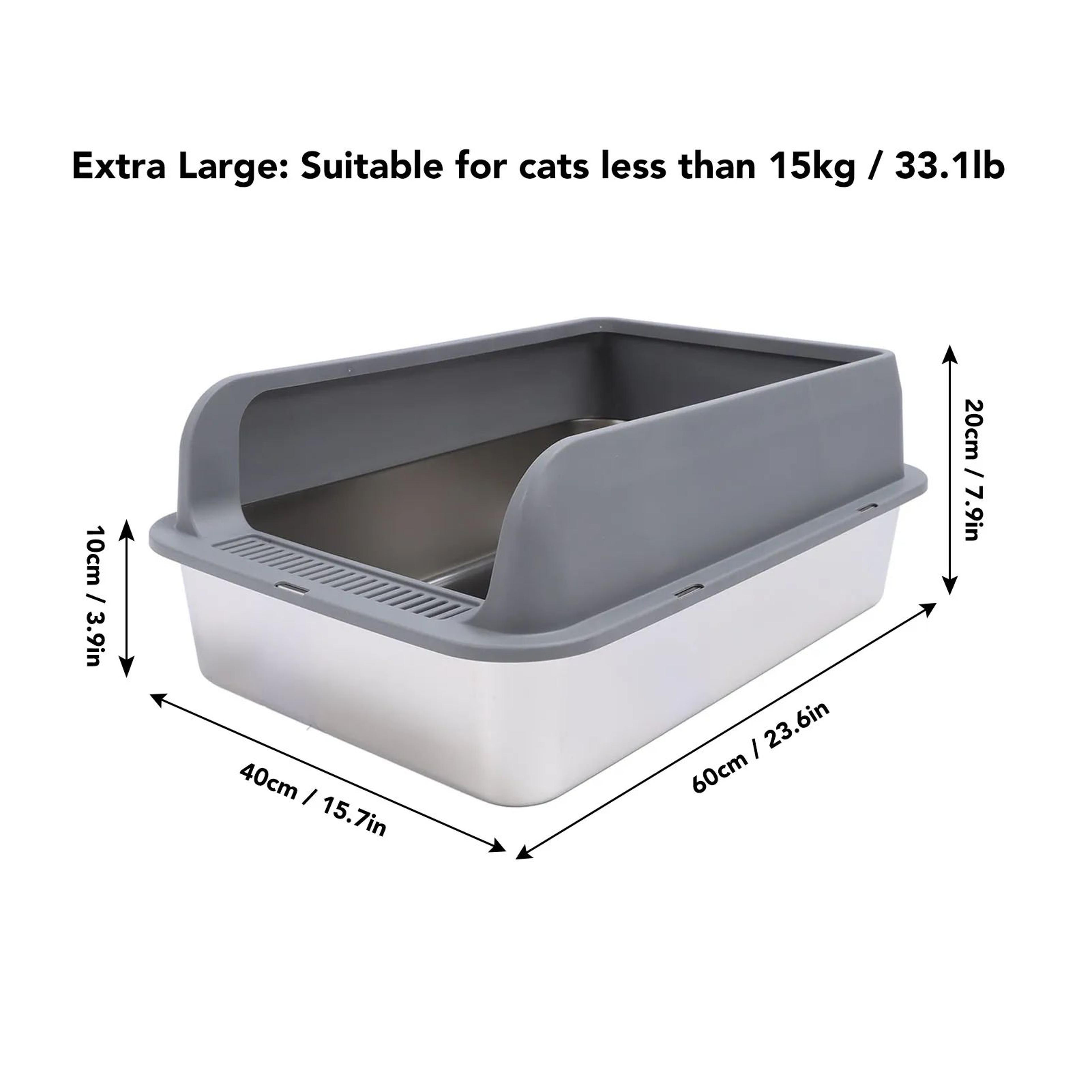 Large Stainless Steel Cat Litter Box With Lid 7