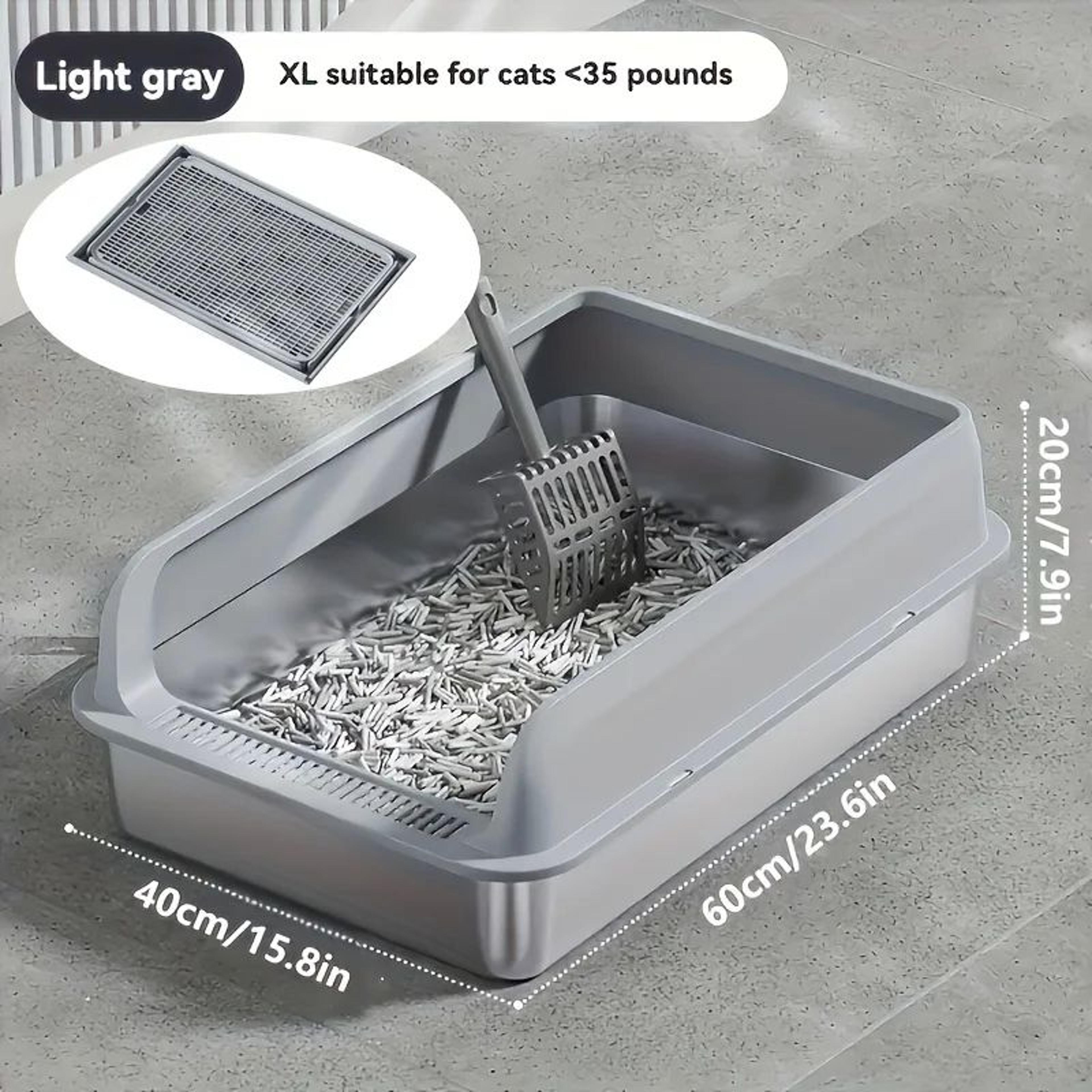 Extra Large Stainless Steel Enclosed Cat Litter Box 7