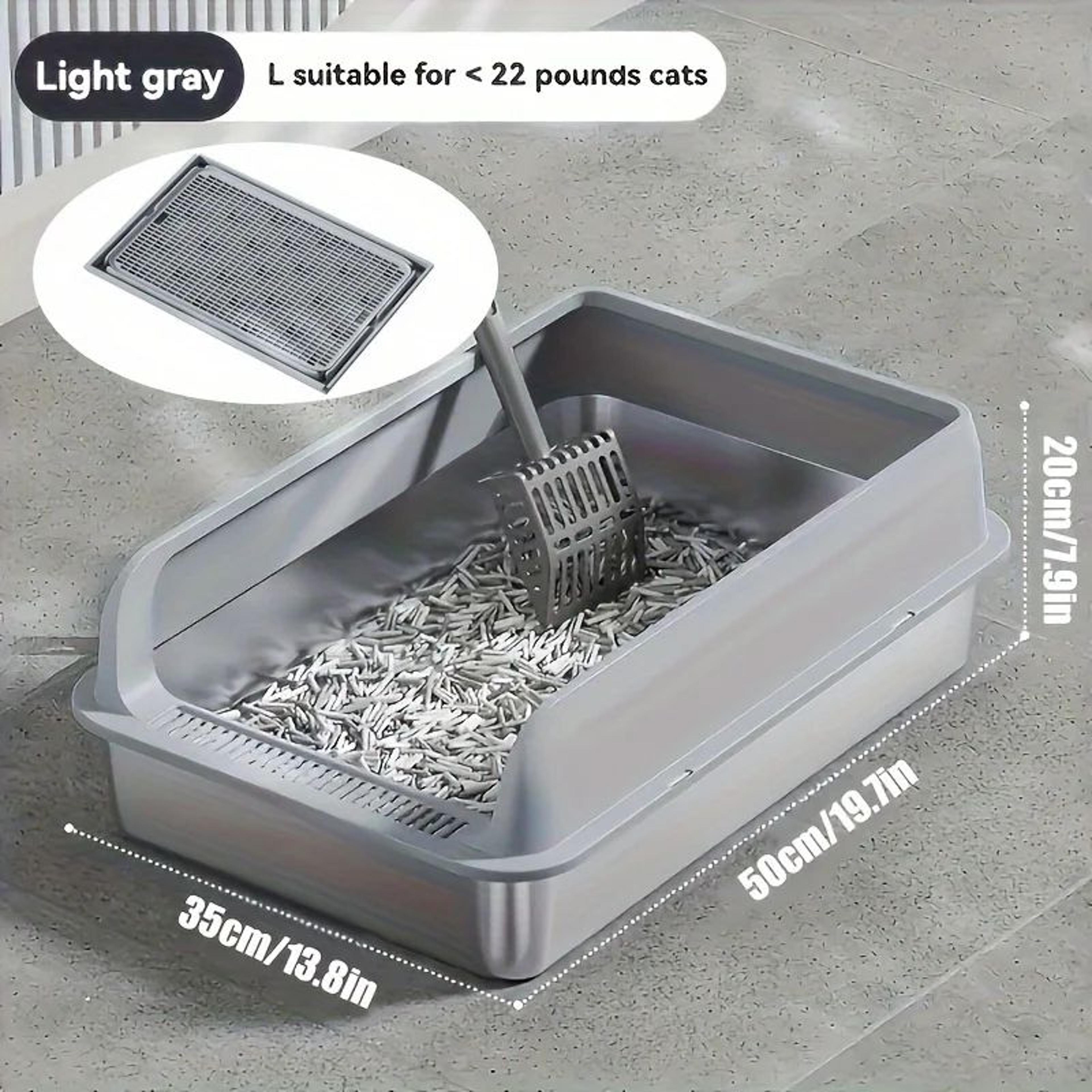 Extra Large Stainless Steel Enclosed Cat Litter Box 6